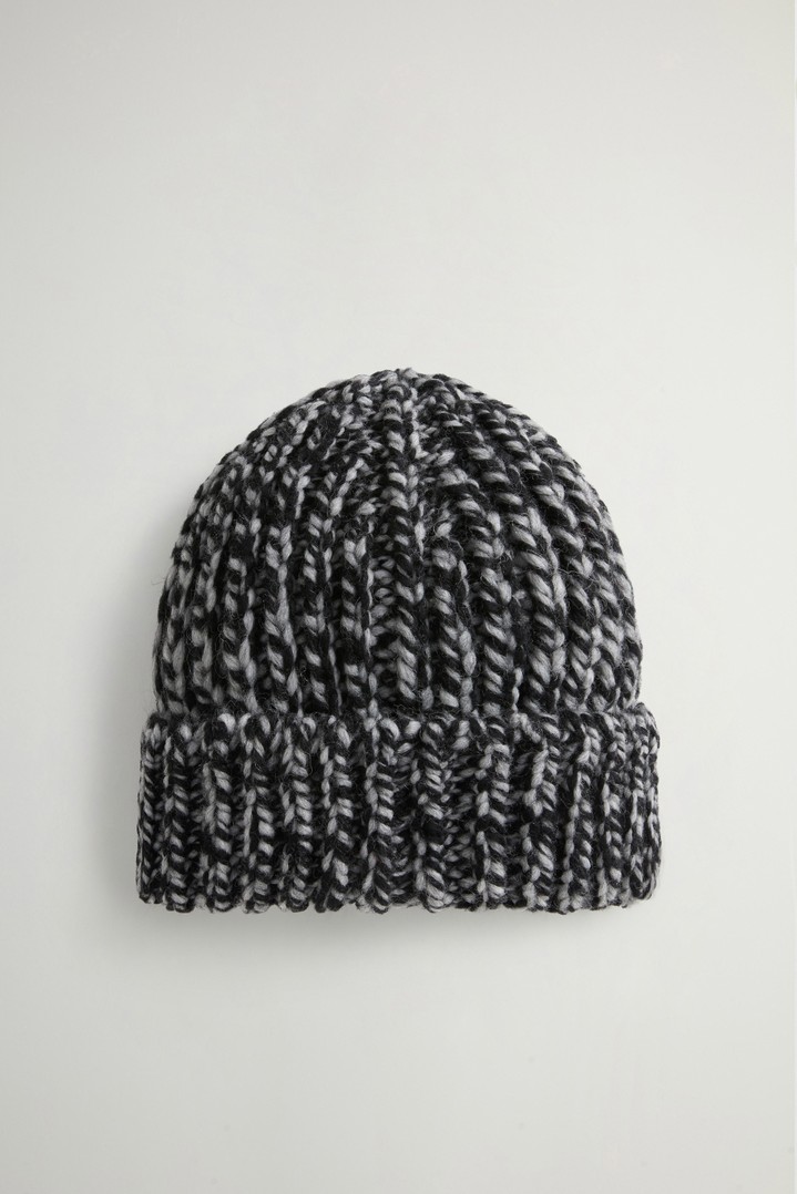Chunky Beanie in Mouliné Alpaca and Wool Blend Black photo 3 | Woolrich