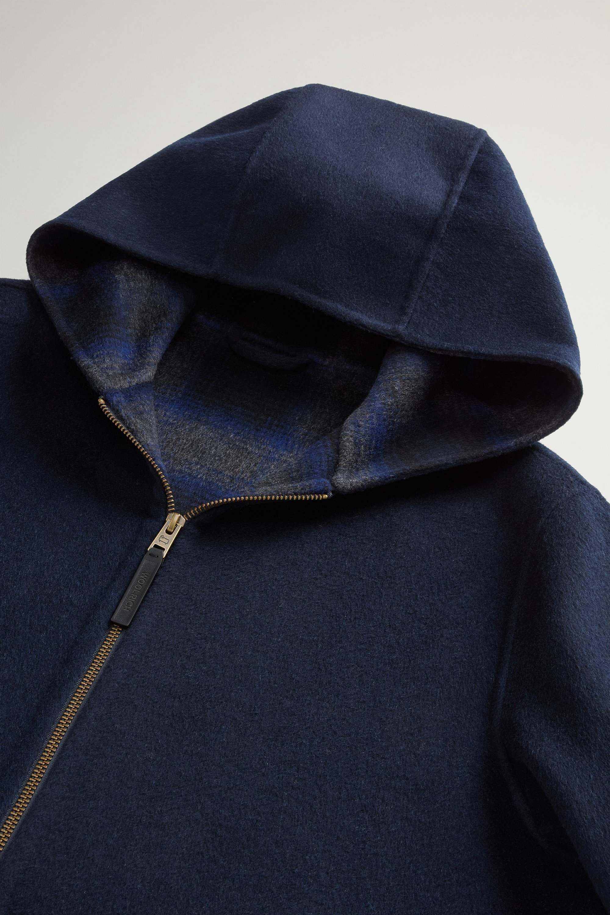 Wool-Blend Jacket with Hood and Zipper Blue photo 6 | Woolrich
