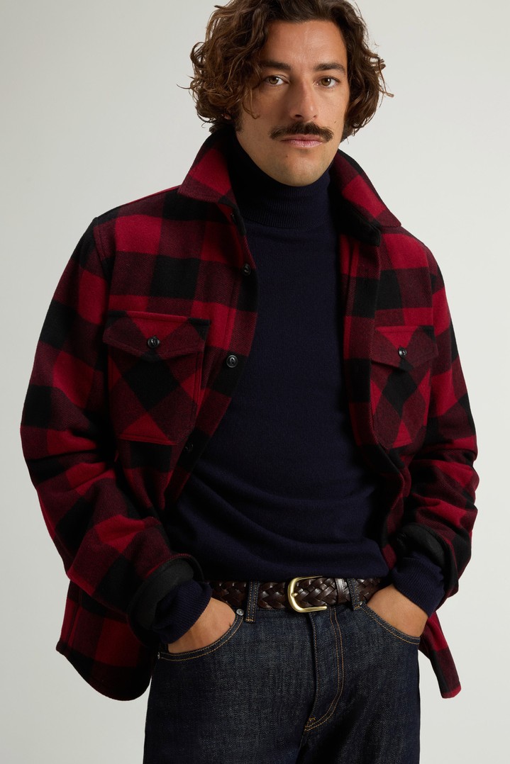 Ranger Checked Overshirt in Recycled Italian Wool Blend Red photo 4 | Woolrich