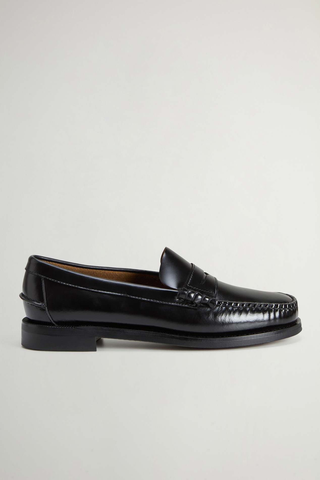 Dan Classic Mokassin Sebago x Woolrich aus Glattleder Schwarz photo 1 | Woolrich