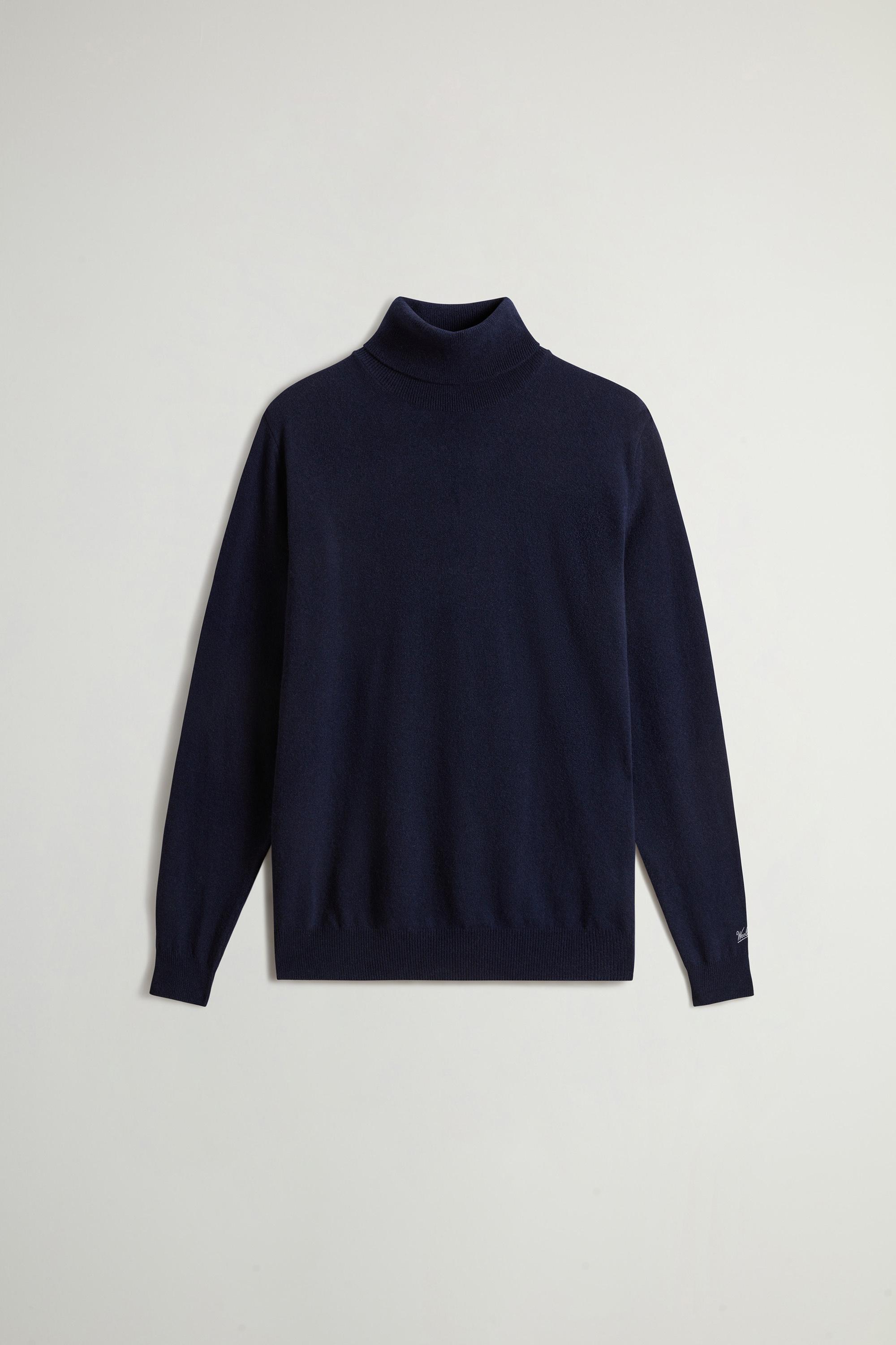Pure Wool Turtleneck Sweater Blue photo 5 | Woolrich