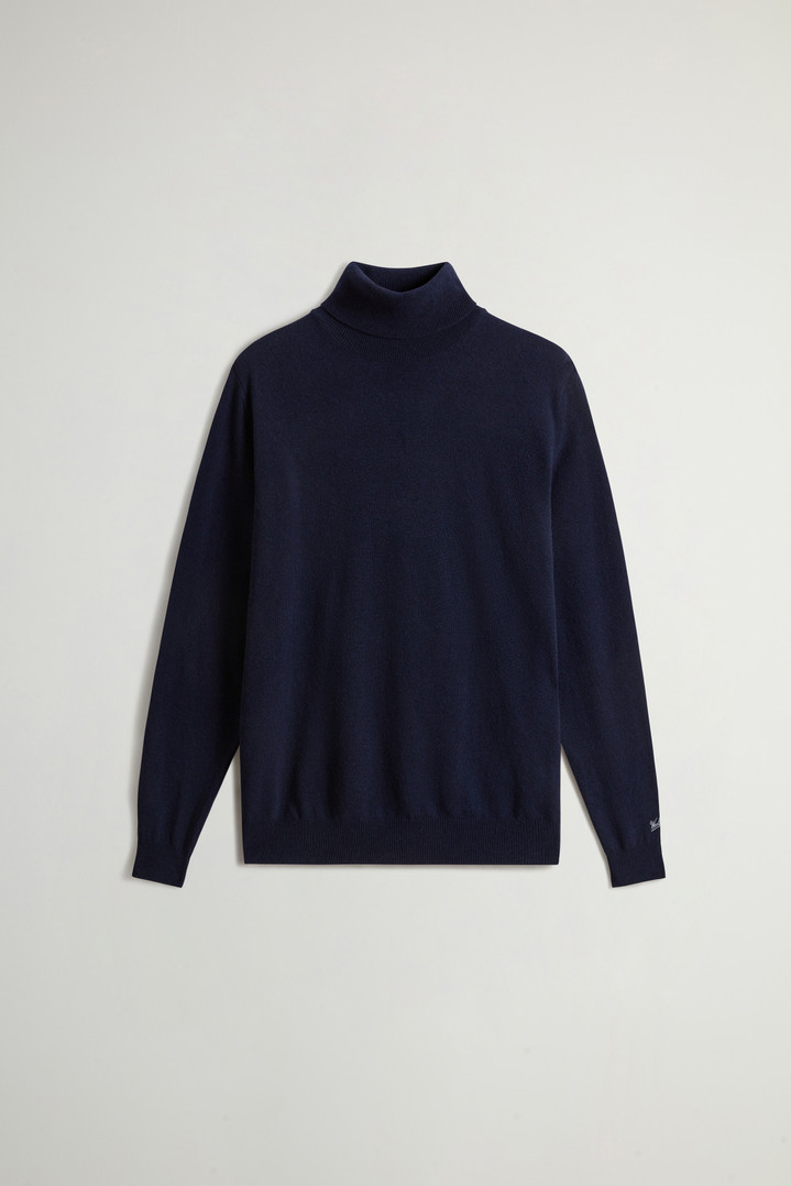 Pure Wool Turtleneck Sweater Blue photo 5 | Woolrich