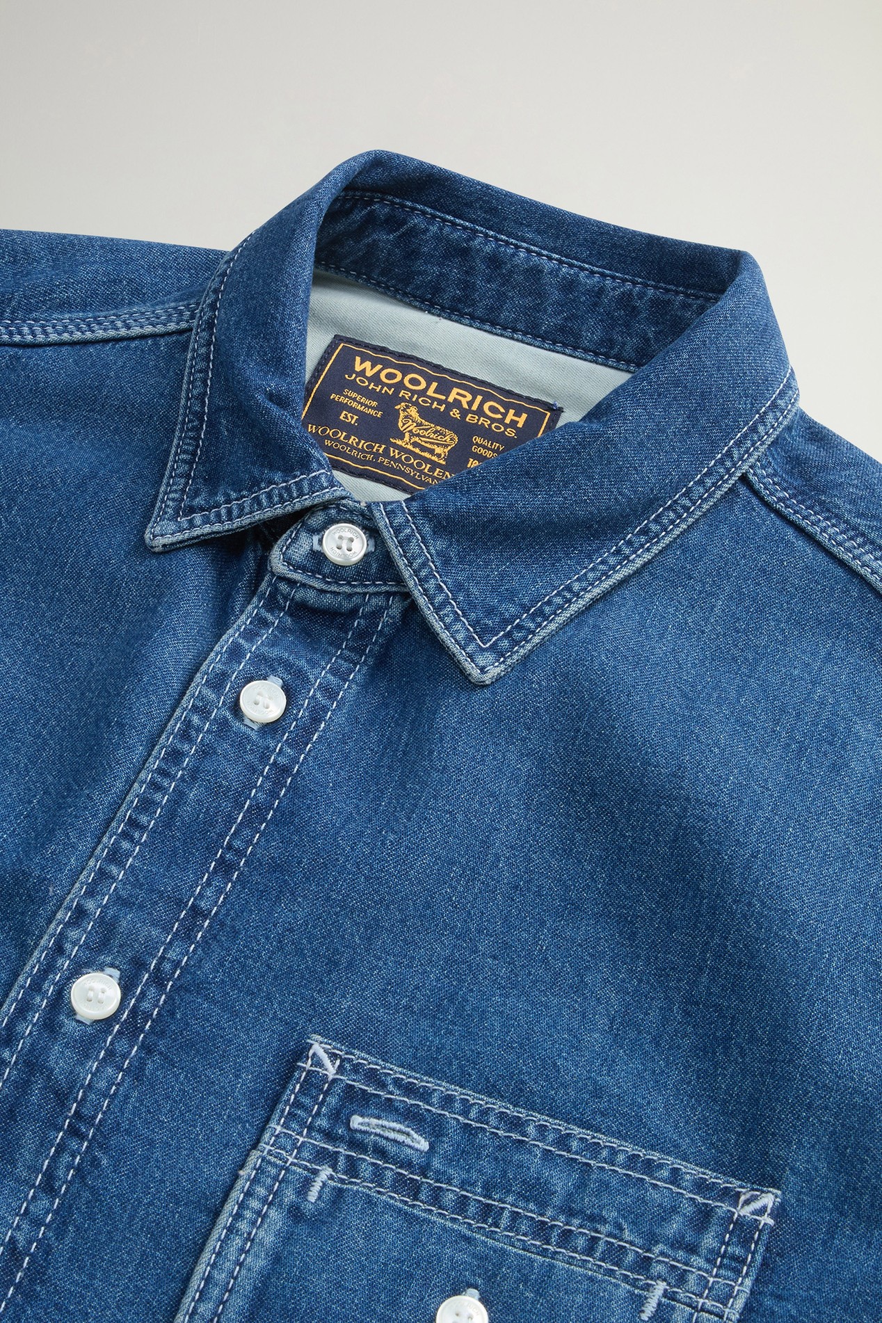 Hemd aus leichtem Denim aus reiner Baumwolle Blau photo 2 | Woolrich