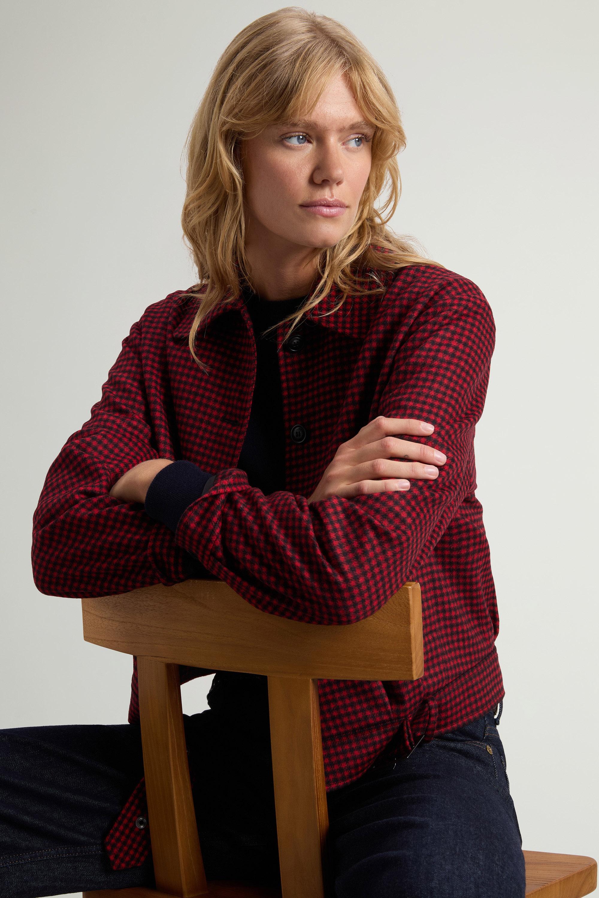 Checked Overshirt in Recycled Italian Wool Blend Red photo 5 | Woolrich