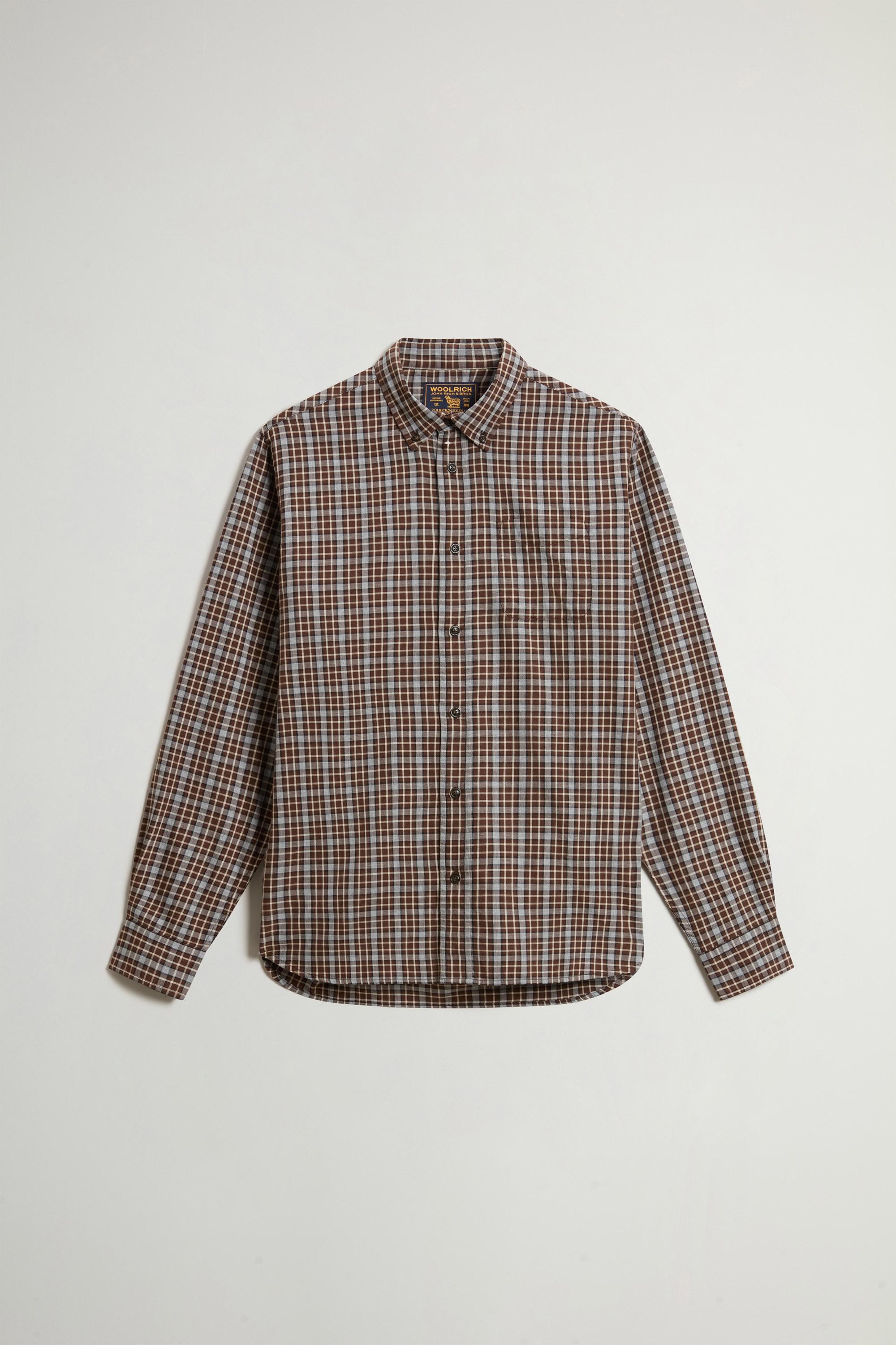 Button-Down Checked Shirt in Pure Cotton Flannel Green photo 5 | Woolrich