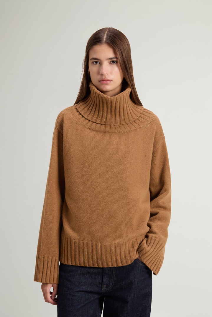 Turtleneck Sweater in Wool and Cashmere Blend Brown photo 1 | Woolrich