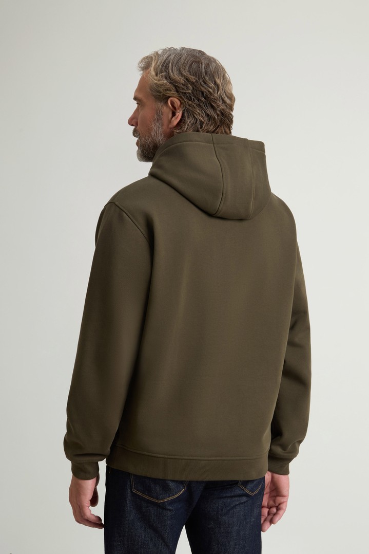 Kapuzenpullover aus einer Baumwollmischung mit Tasche Grün photo 3 | Woolrich