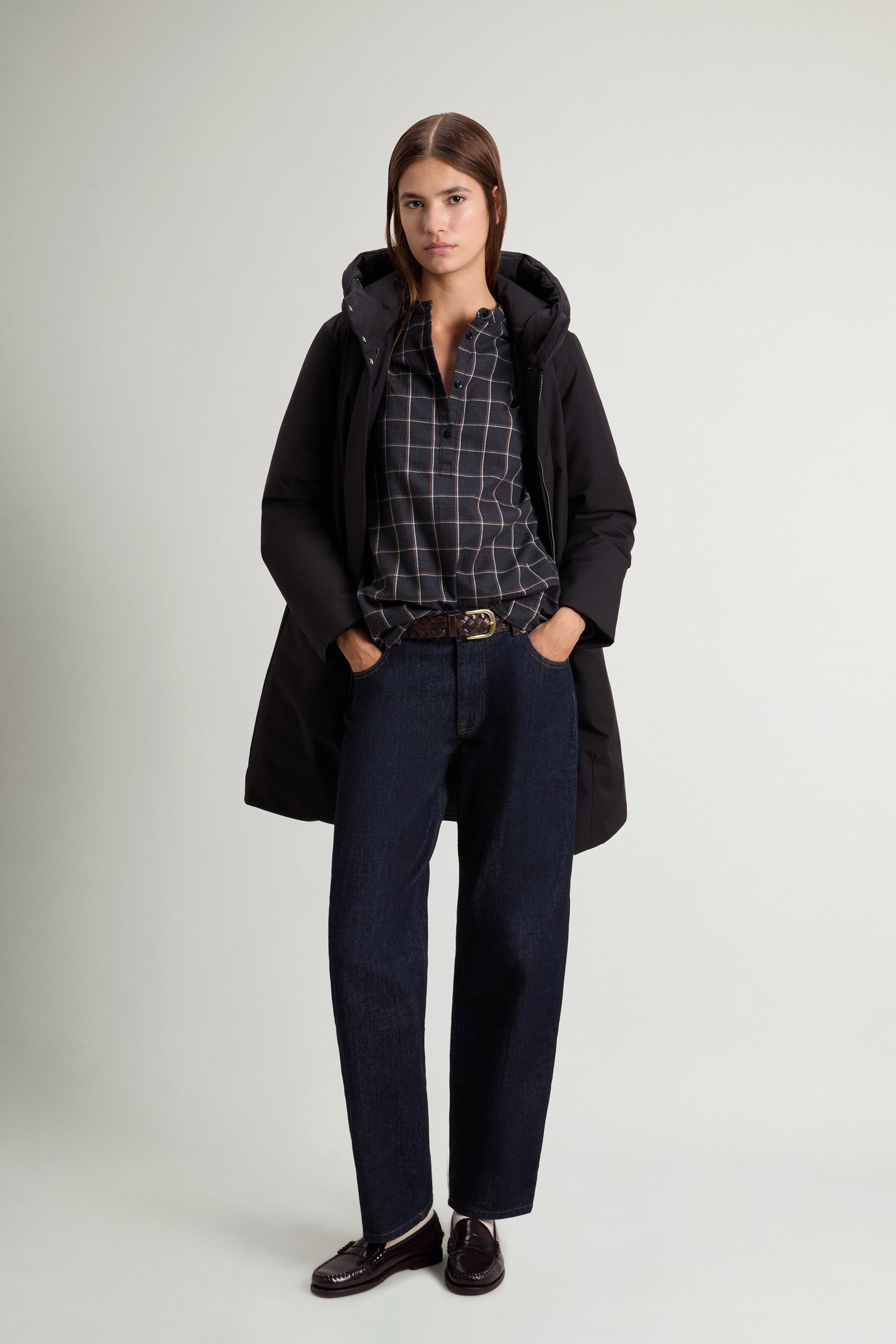 Padded Hooded Parka in Light Stretch Black photo 1 | Woolrich