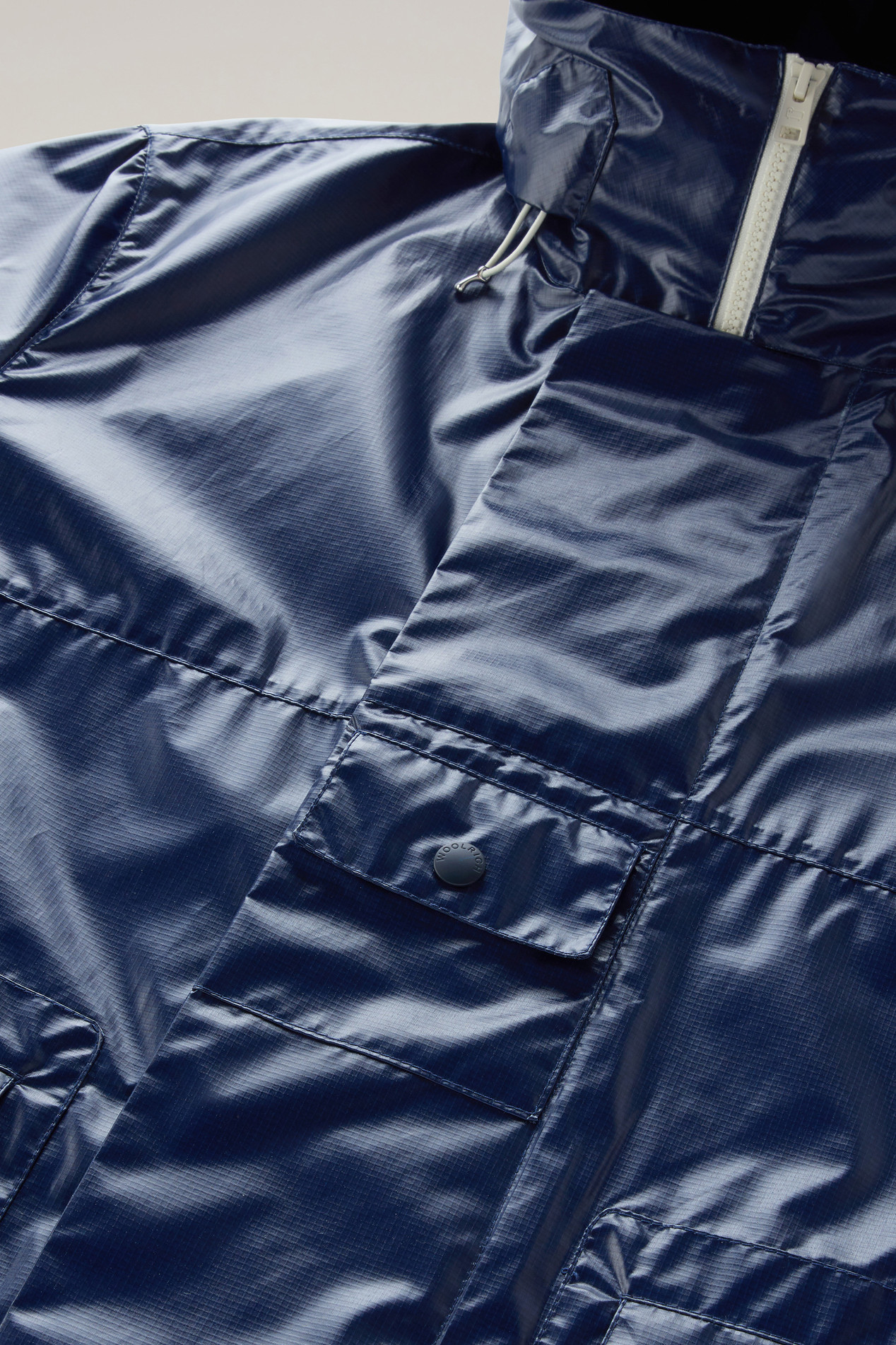 Resine Jacket in Ripstop Fabric with Hood Blue photo 3 | Woolrich