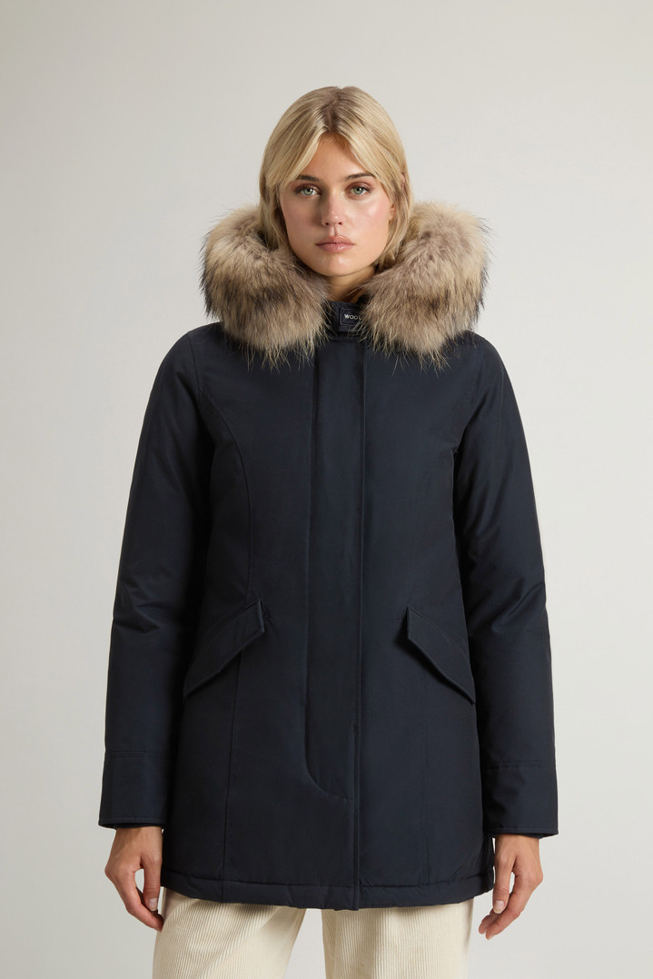 Arctic Parka in Ramar Cloth with Detachable Fur Trim Blue photo 1 | Woolrich
