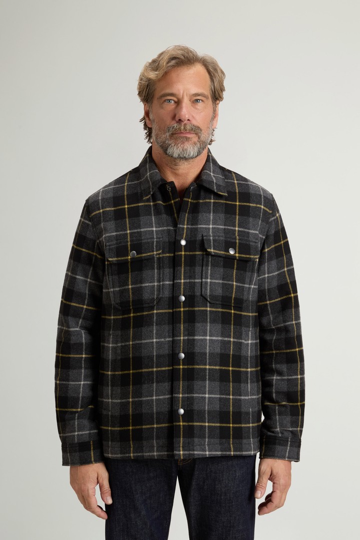 Alaskan Check Overshirt in Recycled Italian Wool Blend Gray photo 1 | Woolrich