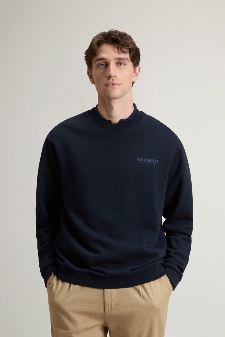 MACRO LOGO CREWNECK Blue photo 1 | Woolrich