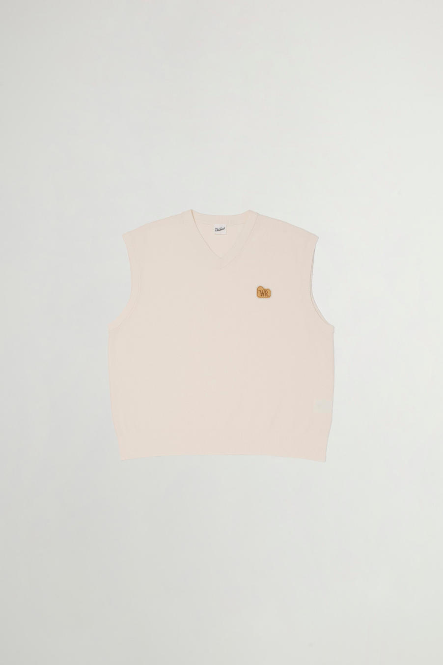 SHEEP PATCH COTTON PIQUE KNIT VEST Blanc photo 1 | Woolrich