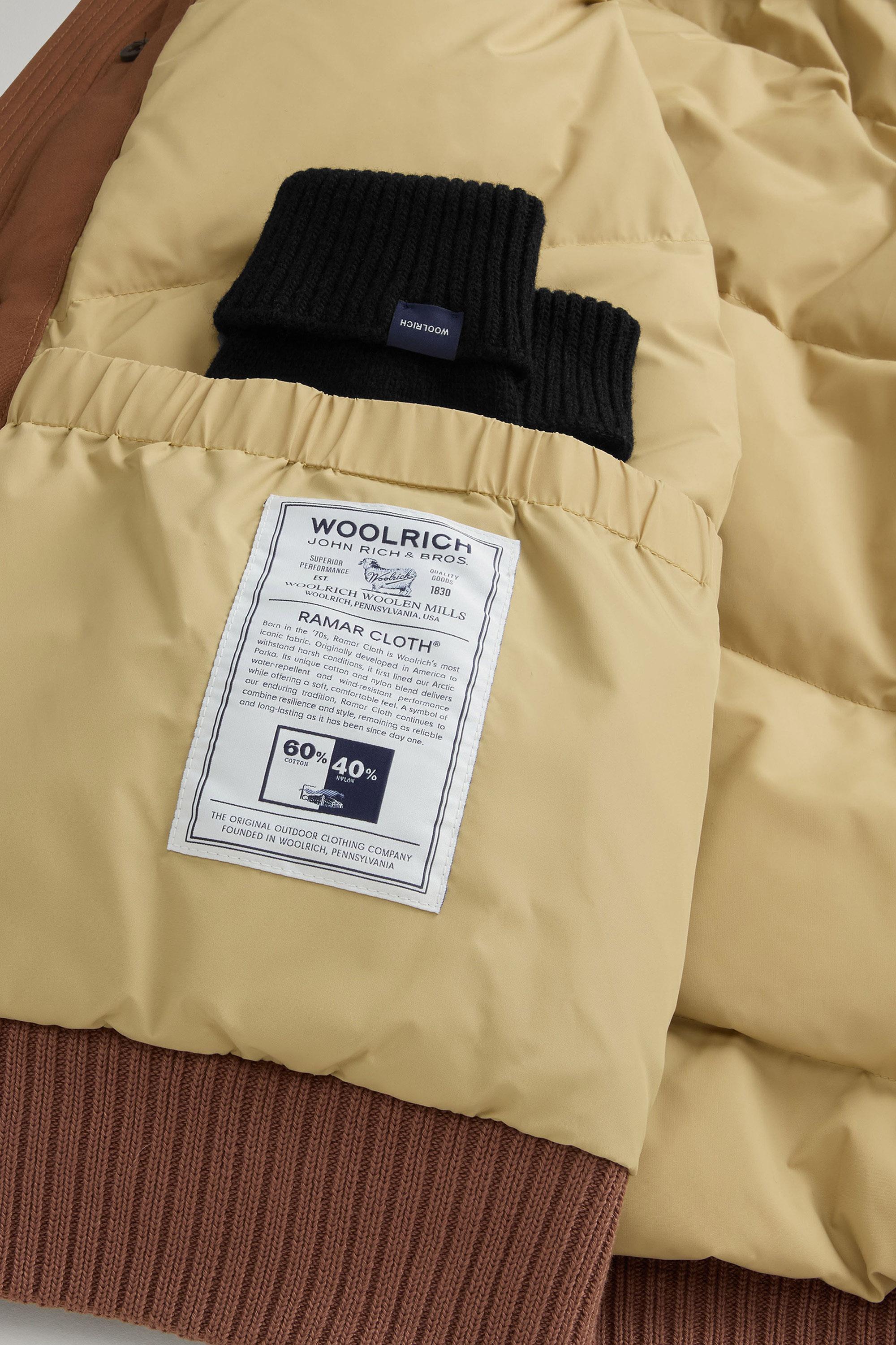 Padded Polar bomber jacket in Ramar Cloth with hood Brown photo 8 | Woolrich