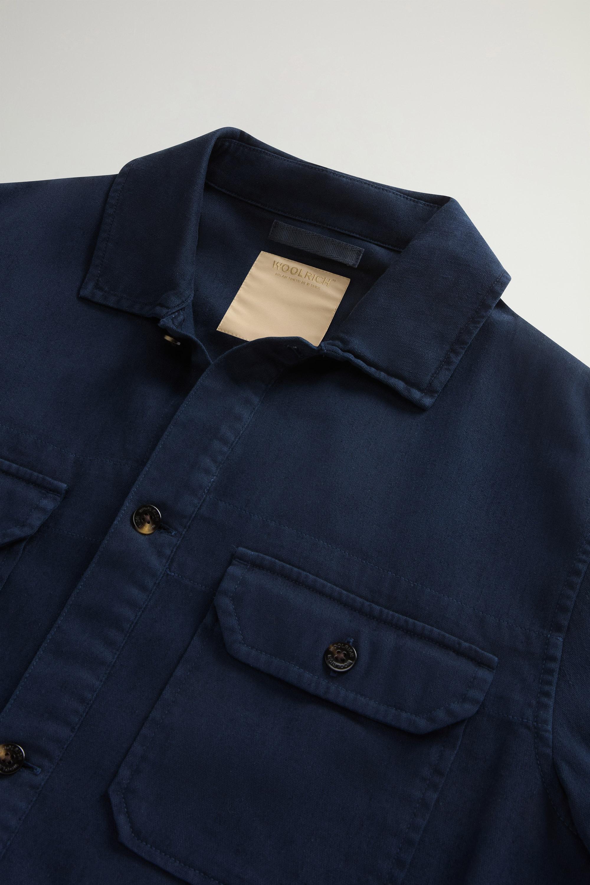 LINEN BLEND SAFARI OVERSHIRT GD Blue photo 6 | Woolrich