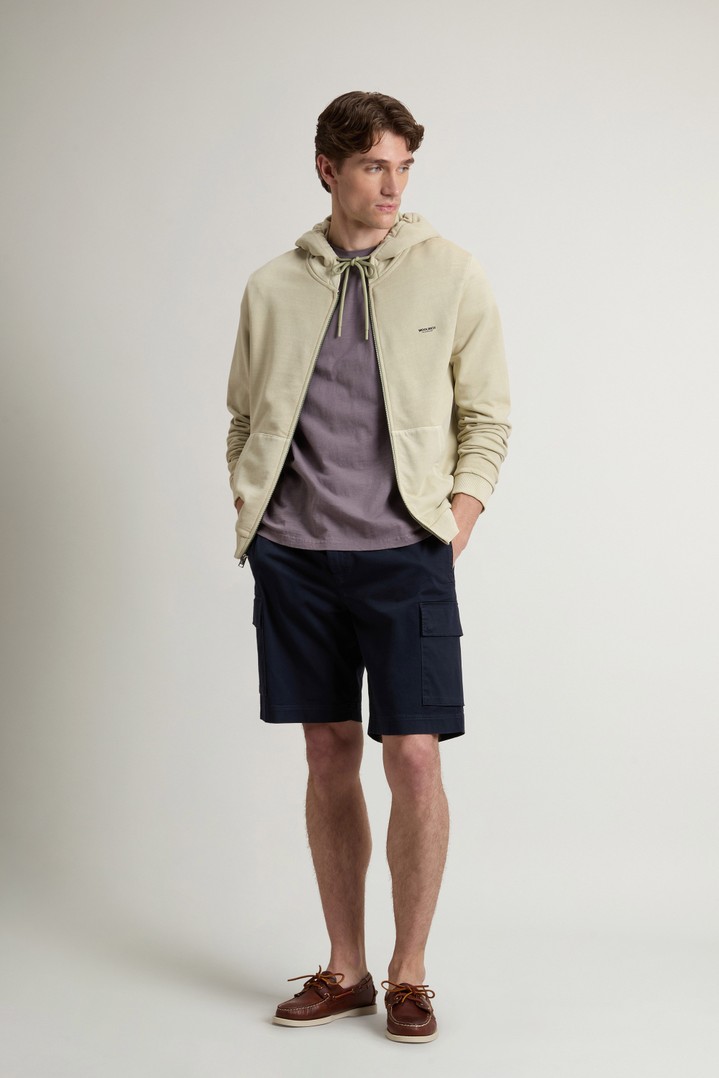 GARMENT DYED LOGO FULL ZIP HOODIE Beige photo 2 | Woolrich