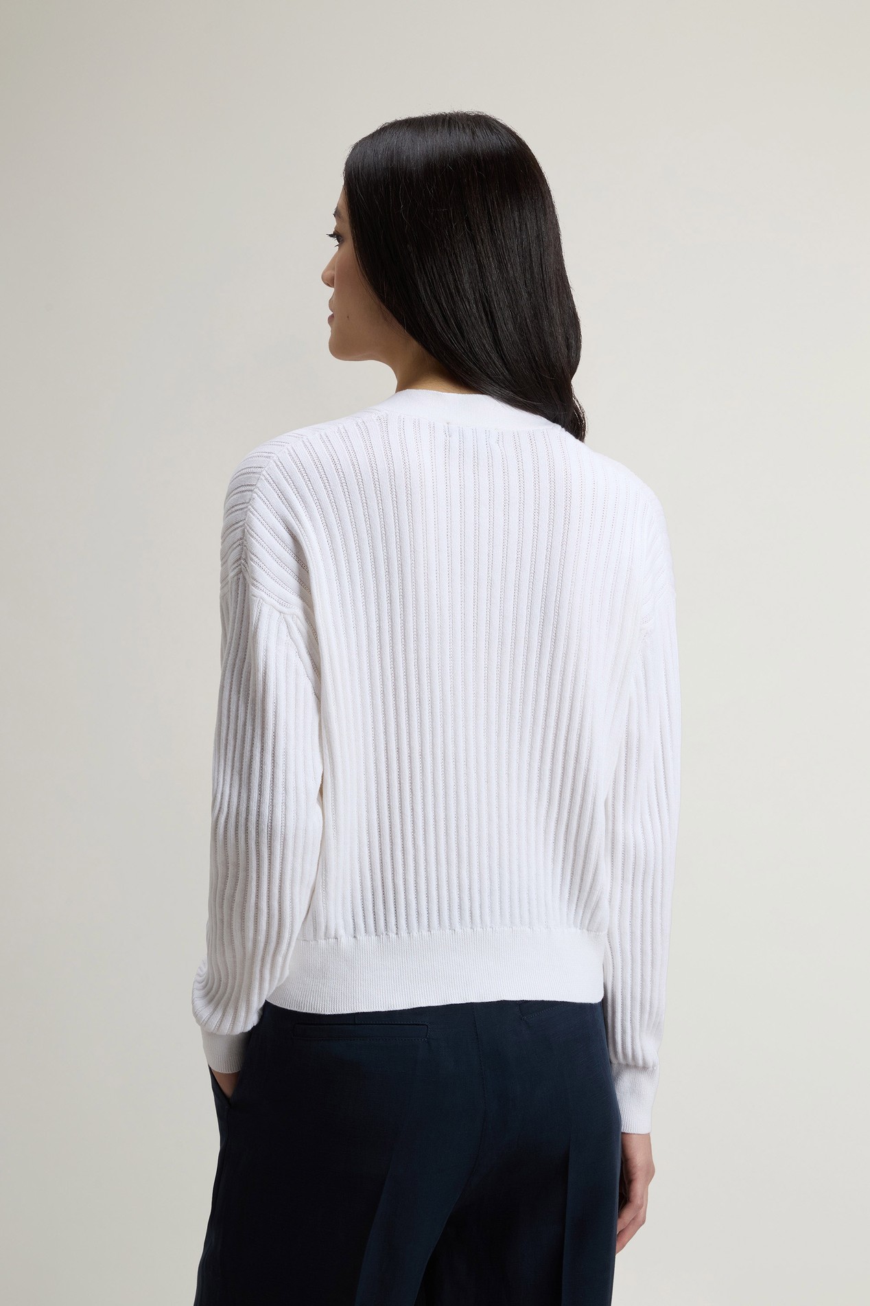SOFT COTTON SWEATER White photo 3 | Woolrich