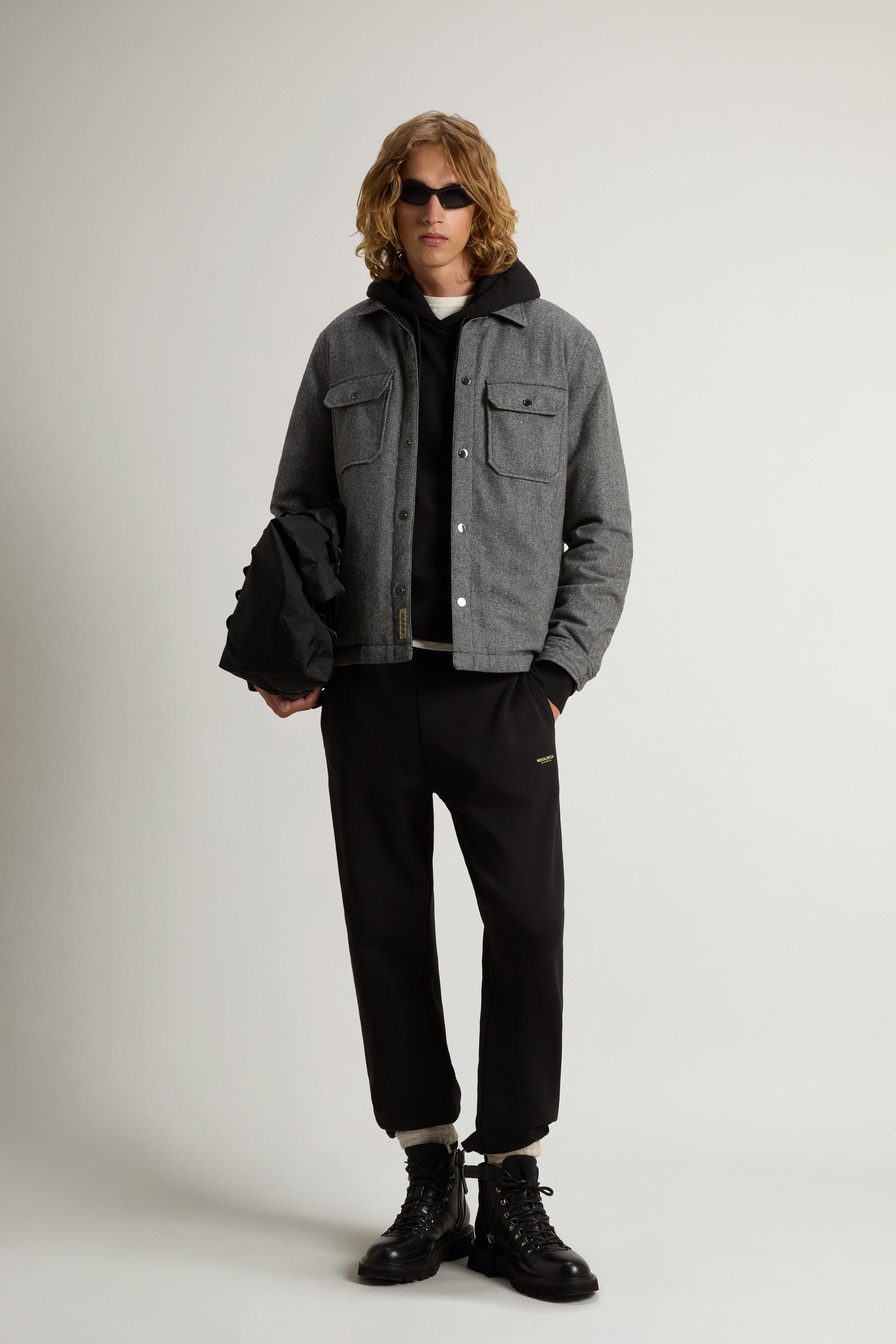 Alaskan Check Overshirt in Recycled Italian Wool Blend Gray photo 1 | Woolrich