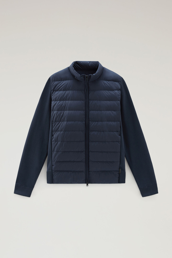 Sundance Hybrid Bomber Jacket in Microfibre and Cotton Knit Blue photo 1 | Woolrich