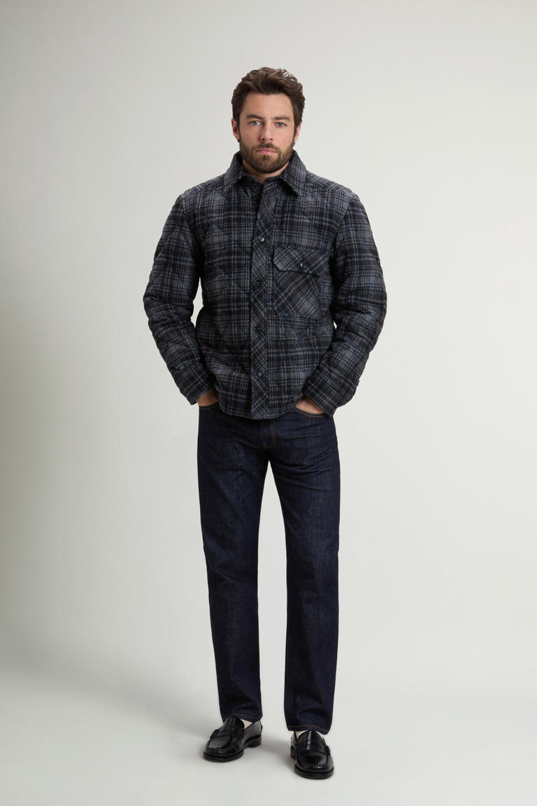 Giacca a camicia trapuntata in misto lana a quadri Grigio photo 1 | Woolrich