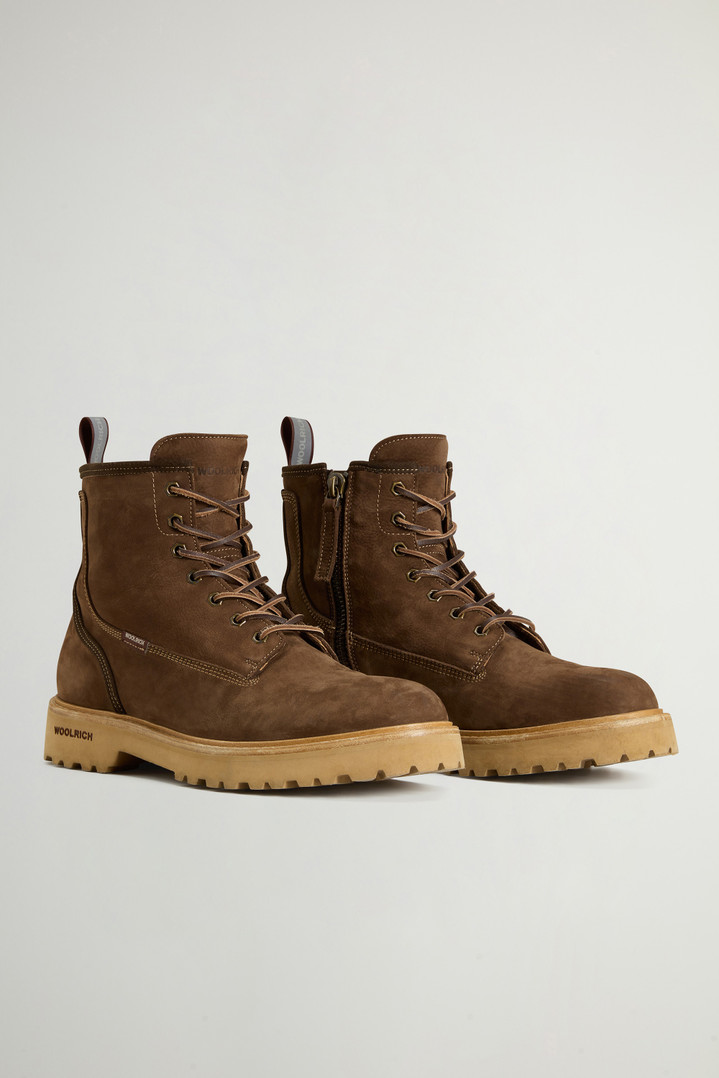 Main Combat Boots in Suede with grain effect Brown photo 2 | Woolrich