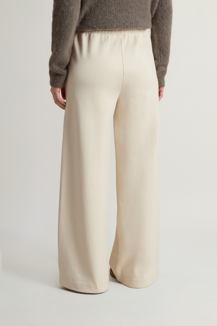 Wide-Leg Pants in Cotton-Blend Interlock White photo 2 | Woolrich