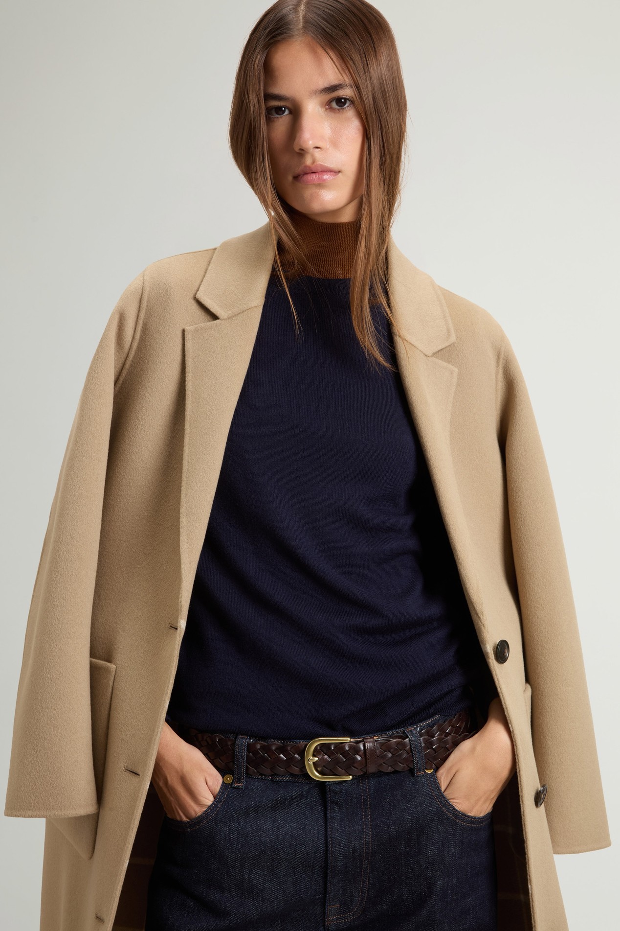 Coat in Double-Face Pure Wool Beige photo 4 | Woolrich