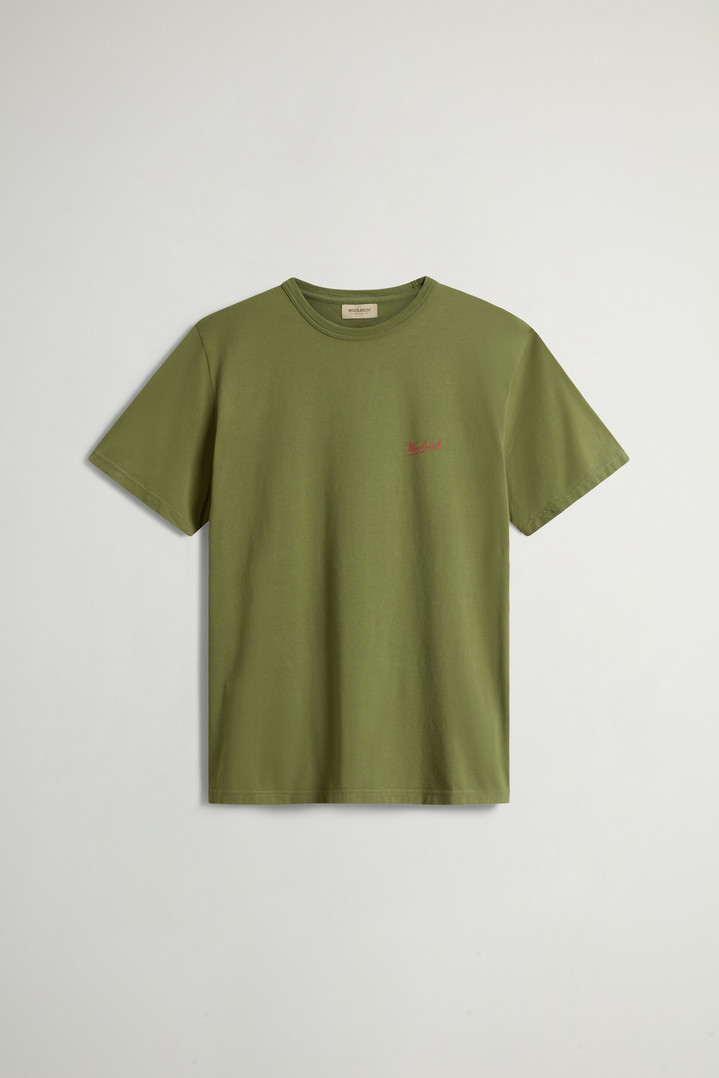 Pure Cotton T-Shirt with Logo Green photo 1 | Woolrich