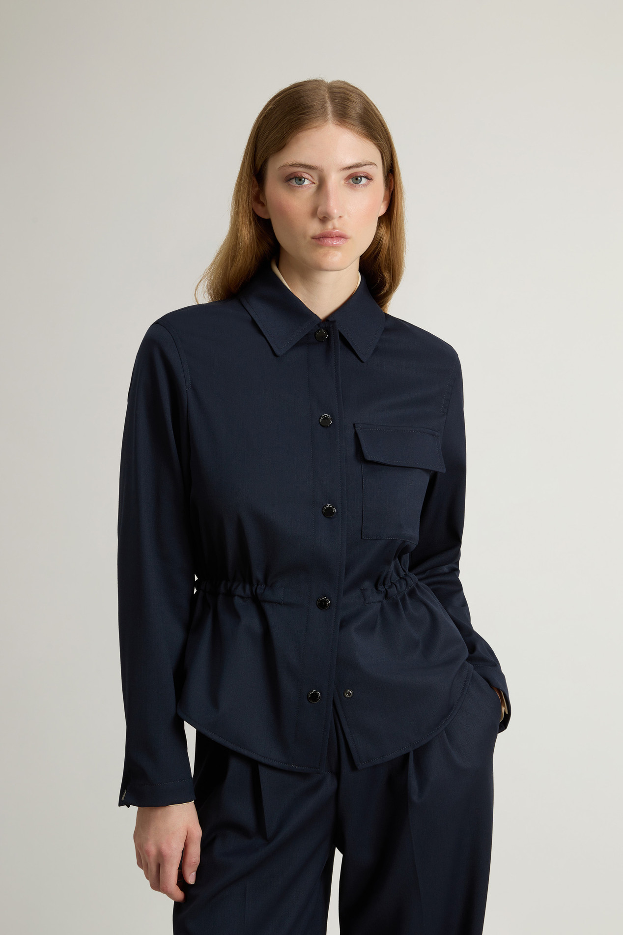 Overshirt in Wool Blend Blue photo 1 | Woolrich