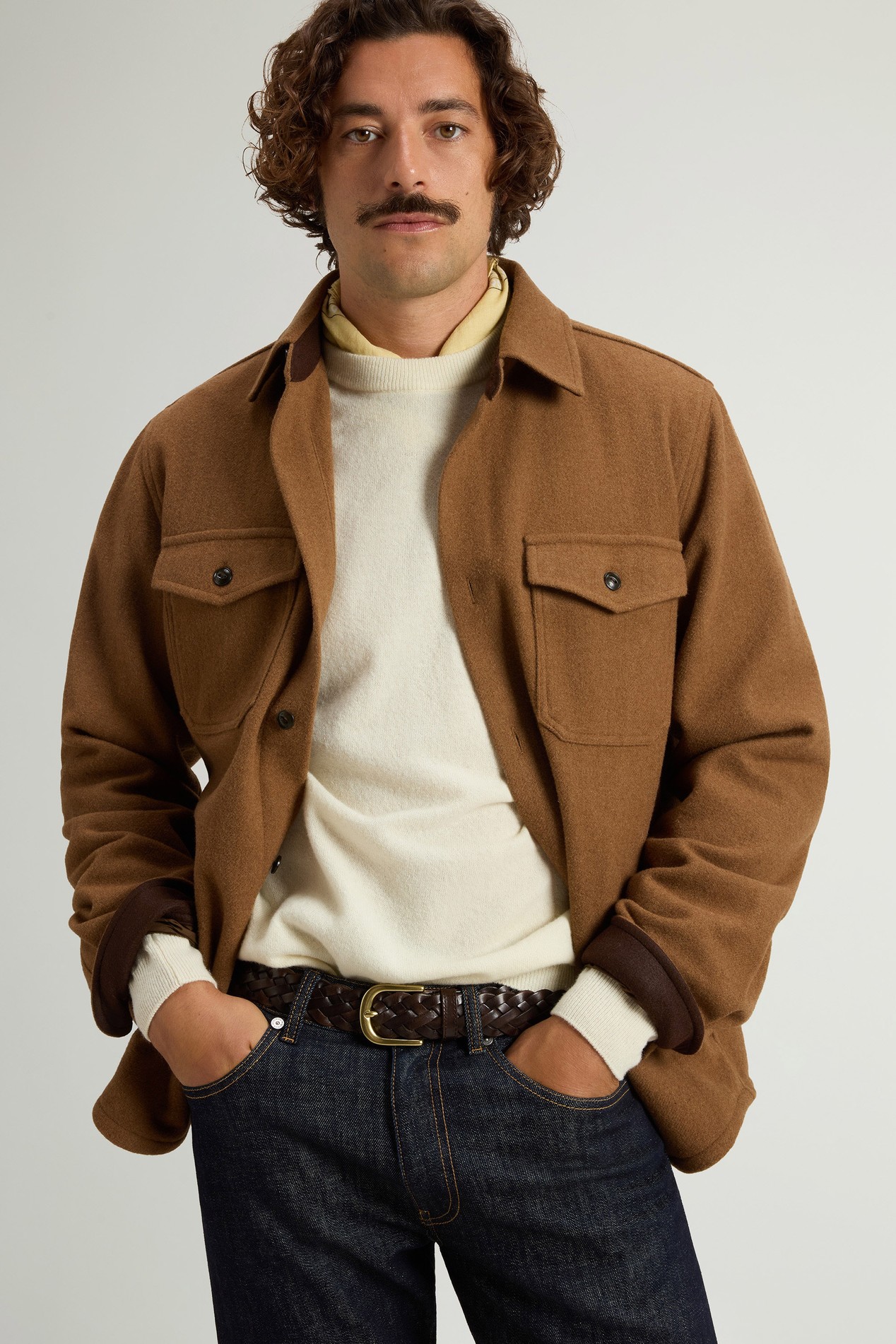 Ranger Overshirt in Recycled Italian Wool Blend Brown photo 4 | Woolrich