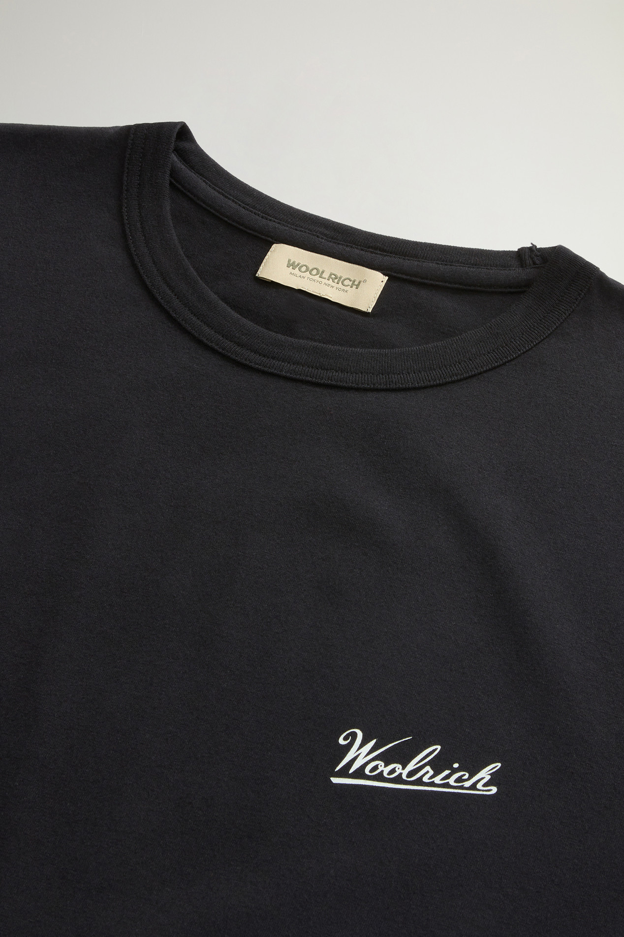 Pure Cotton T-Shirt with Logo Black photo 2 | Woolrich