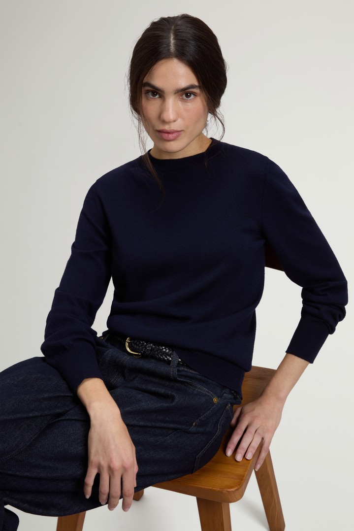 Sweater in Pure Merino Virgin Wool Blue photo 4 | Woolrich