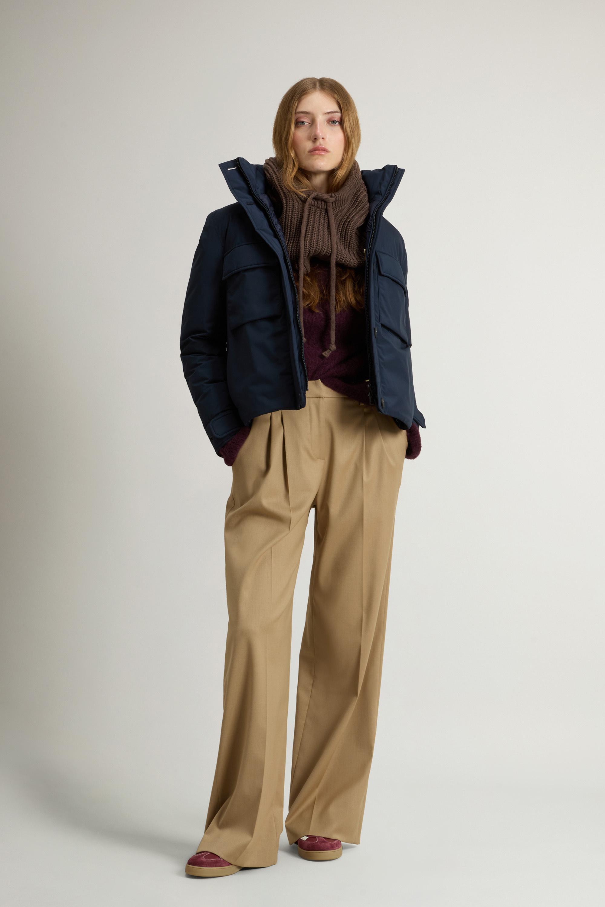 Cloud Jacket with Stand-Up Collar and Packable Hood Blue photo 1 | Woolrich