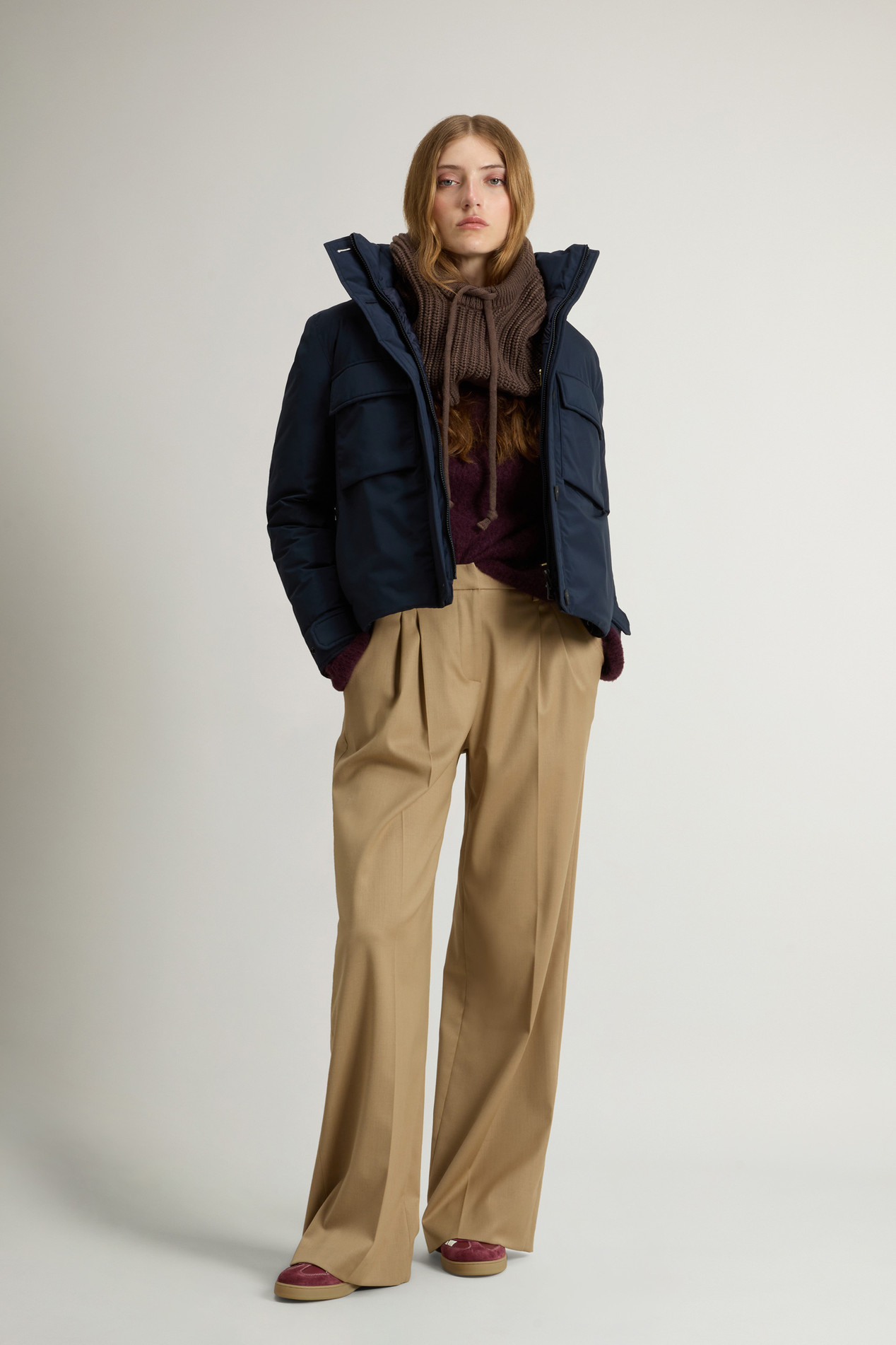 Cloud Jacket with Stand-Up Collar and Packable Hood Blue photo 2 | Woolrich