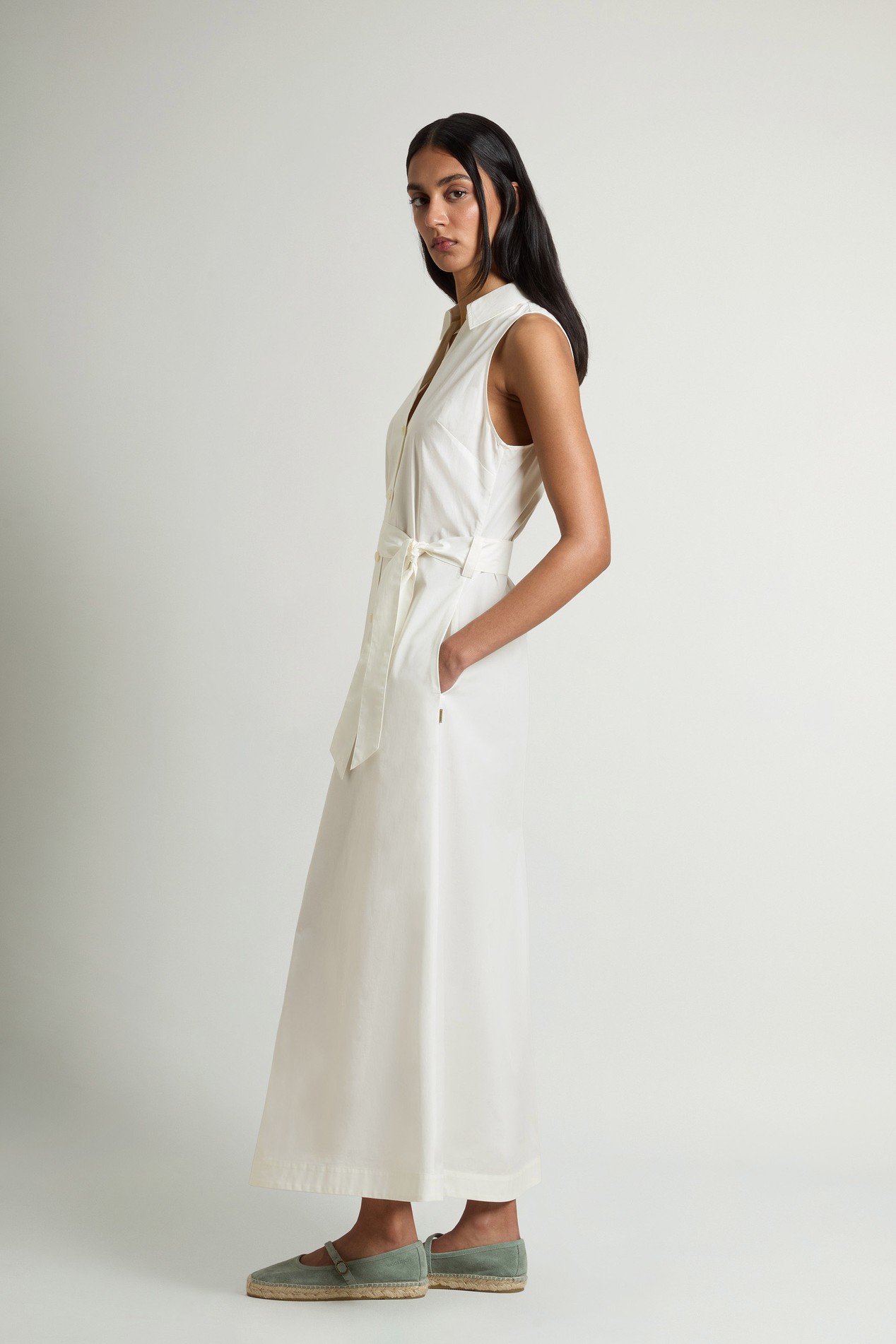 COTTON POPLIN SHIRT DRESS Weiß photo 2 | Woolrich