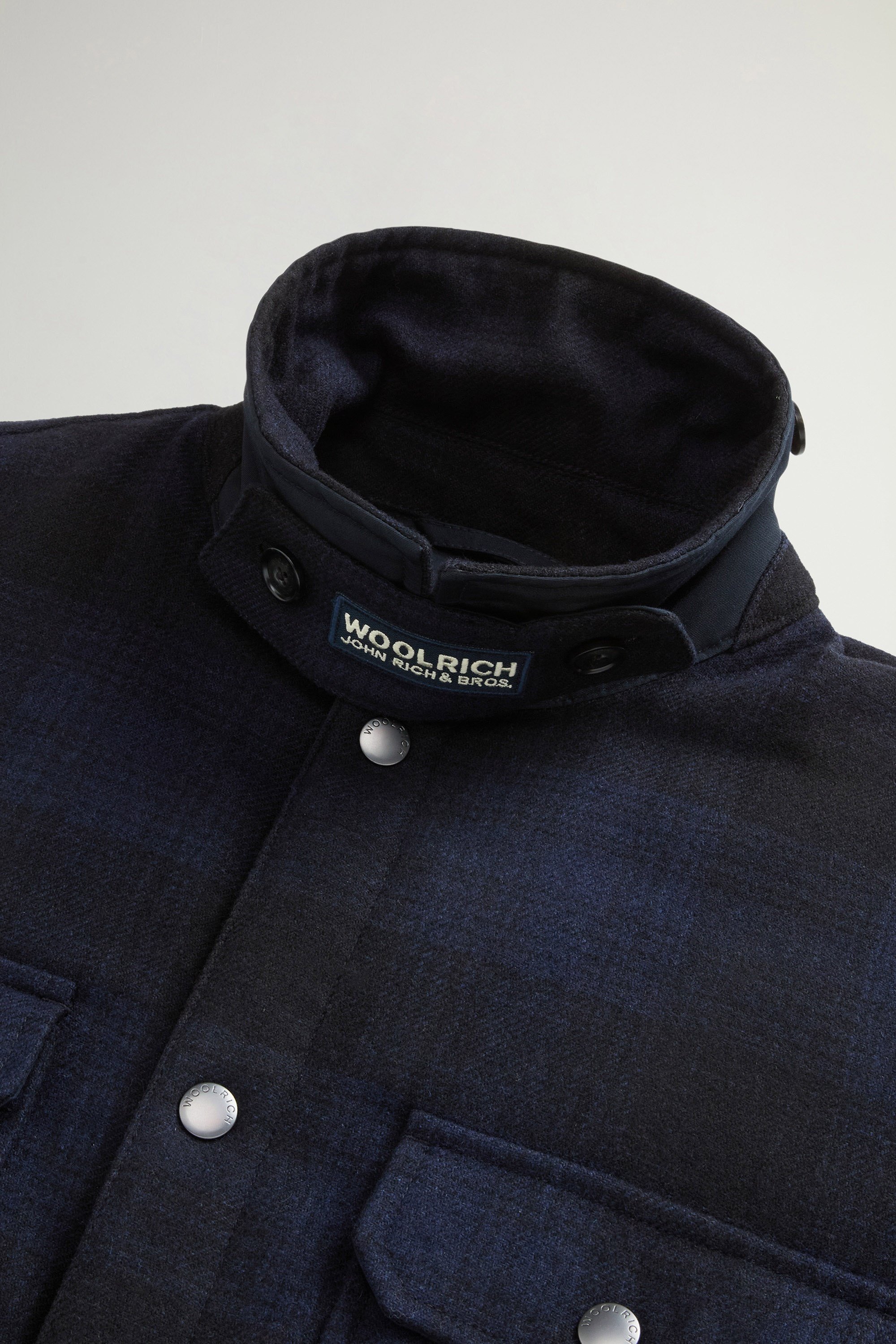 Padded Alaskan Check Overshirt in Recycled Italian Wool Blend Blue photo 7 | Woolrich