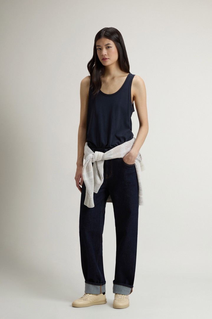 Top in Cotton and Modal Blend Blue photo 2 | Woolrich