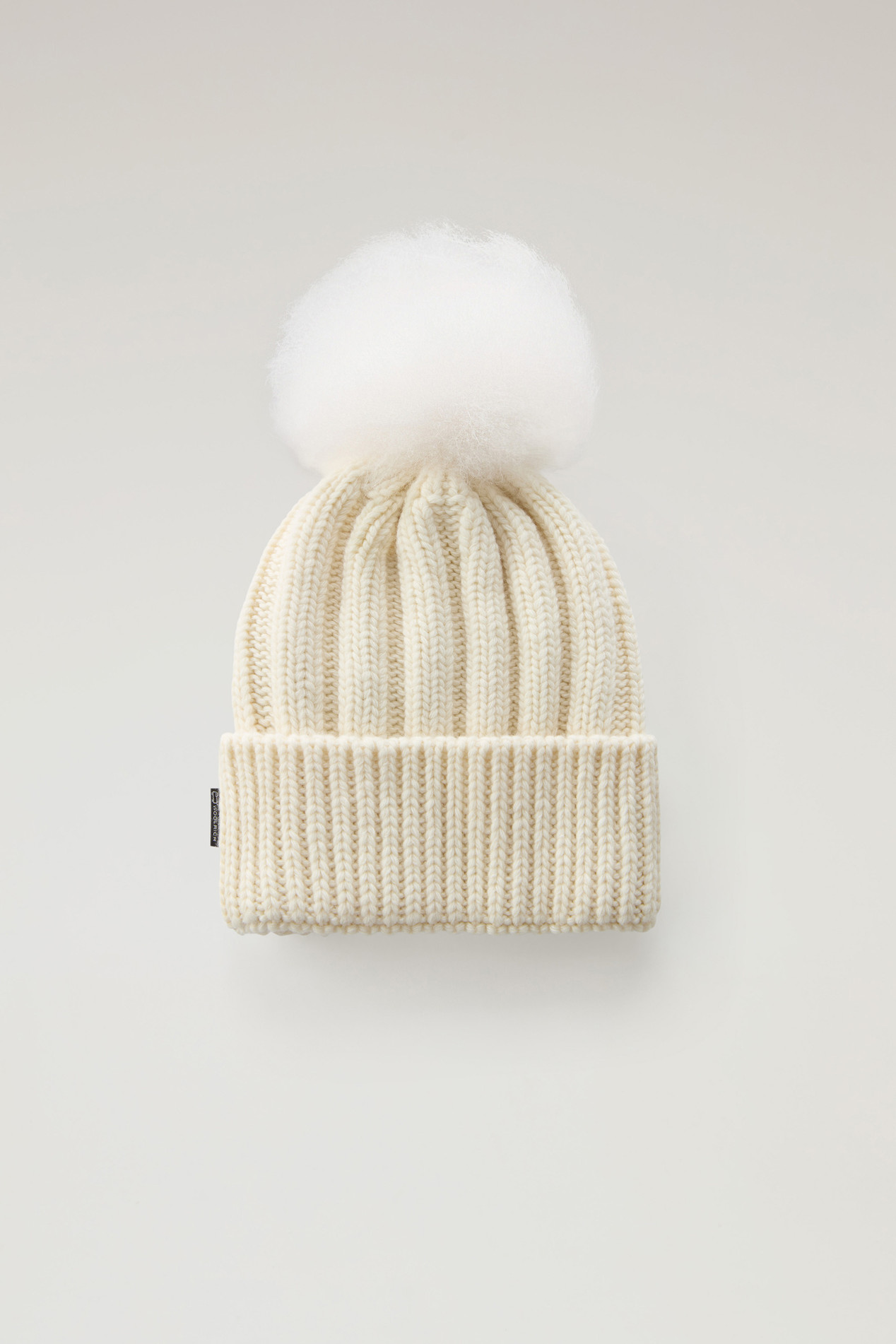 Girls' Beanie in Pure Virgin Wool with Cashmere Pom-Pom White photo 2 | Woolrich