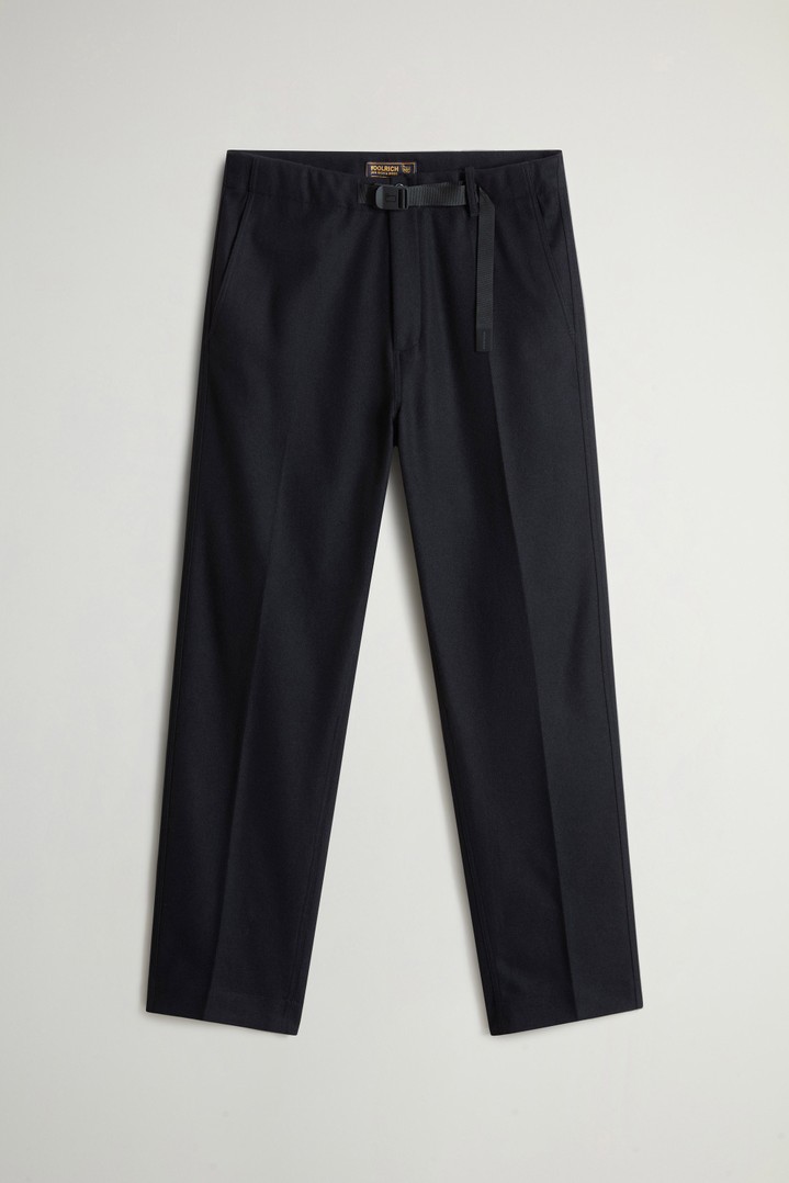 Flanellhose aus recycelter italienischer Wollmischung mit Karomuster Blau photo 4 | Woolrich