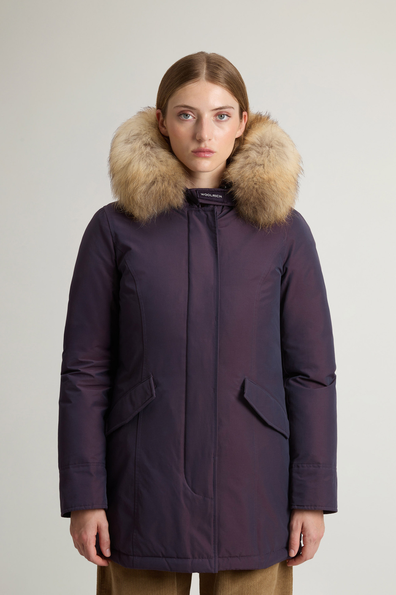 Arctic Parka in Ramar Cloth with Detachable Fur Trim Purple photo 1 | Woolrich