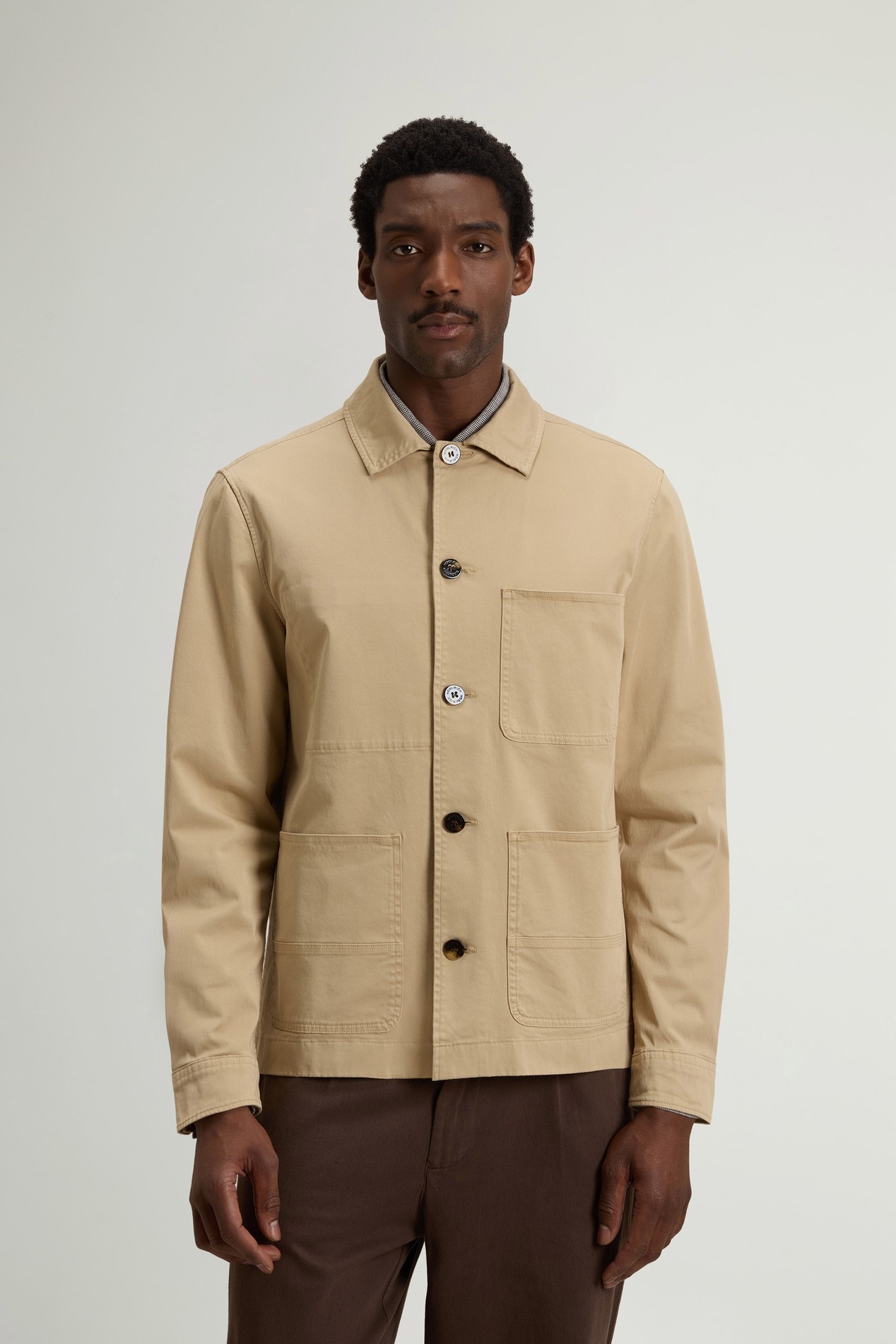 Garment-Dyed Chore Overshirt in Cotton Twill Beige photo 1 | Woolrich