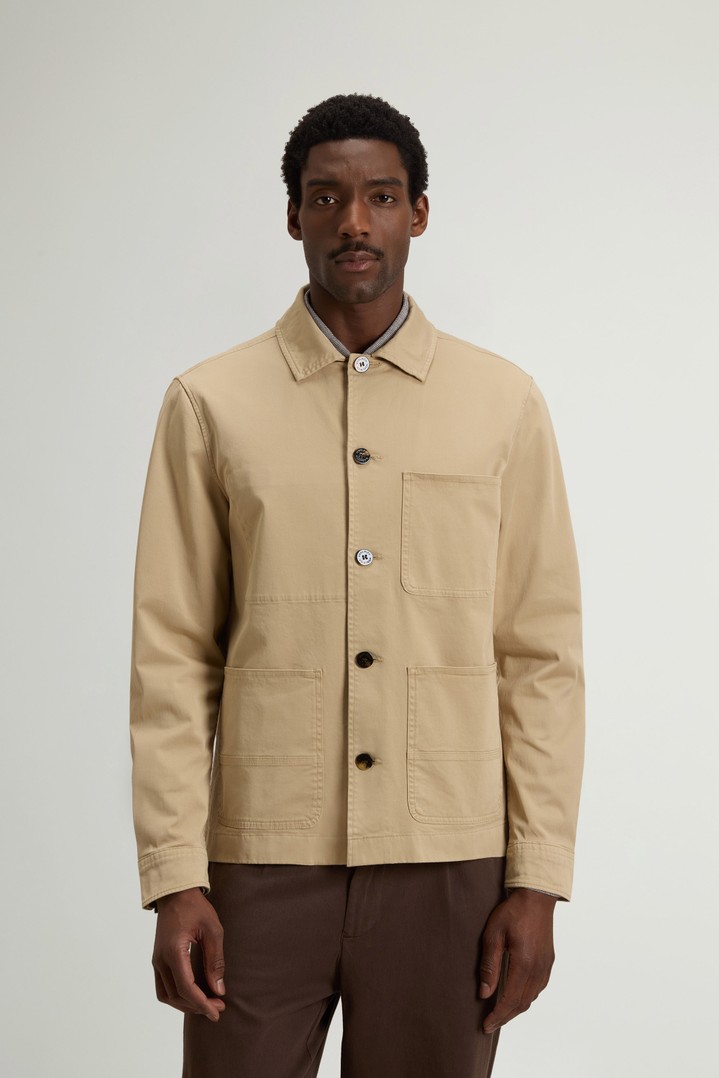 Garment-Dyed Chore Overshirt in Cotton Twill Beige photo 1 | Woolrich