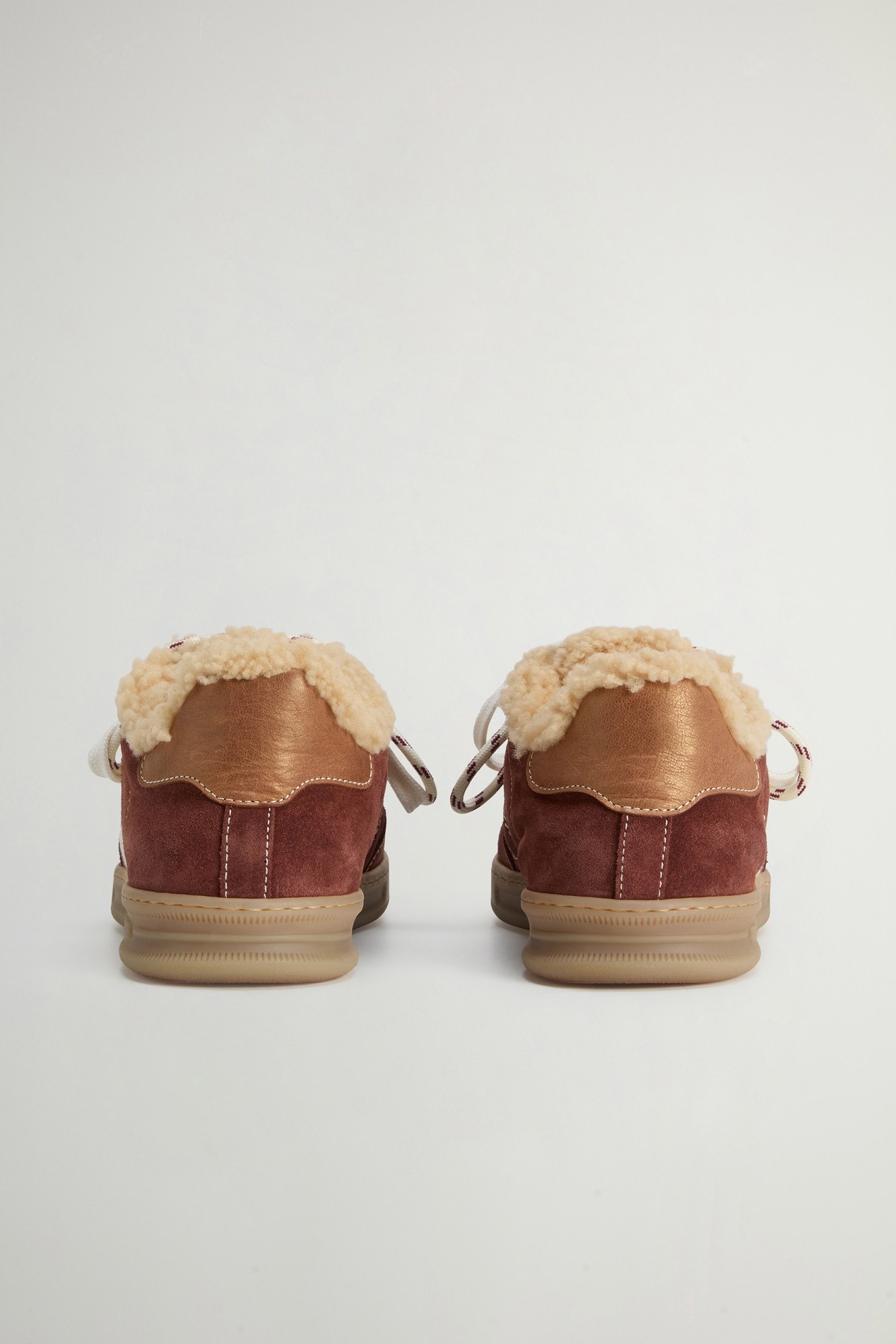 Doubleu Tennis Sneakers in Suede, Calfskin and Cotton Beige photo 3 | Woolrich