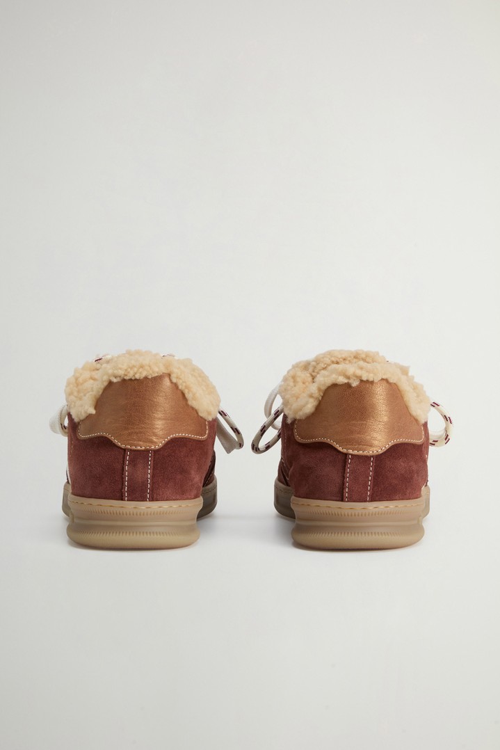 Doubleu Tennis Sneakers in Suede, Calfskin and Cotton Beige photo 3 | Woolrich