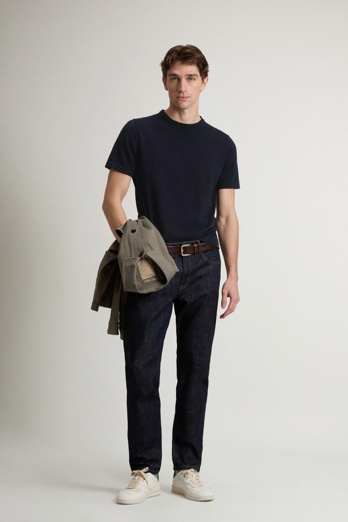 Short-Sleeved Pure Cotton Sweater Blue photo 2 | Woolrich