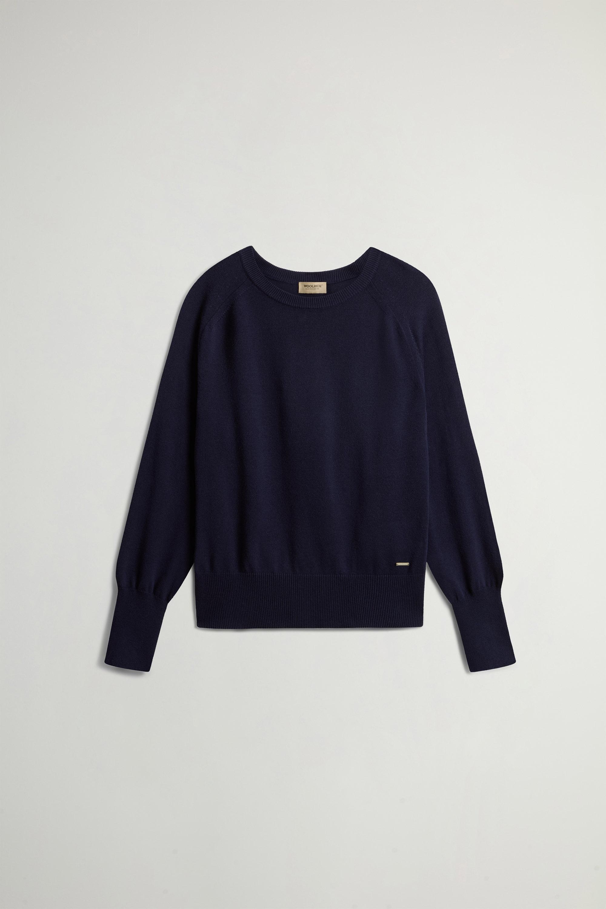 COTTON MODAL CREWNECK Blue photo 5 | Woolrich