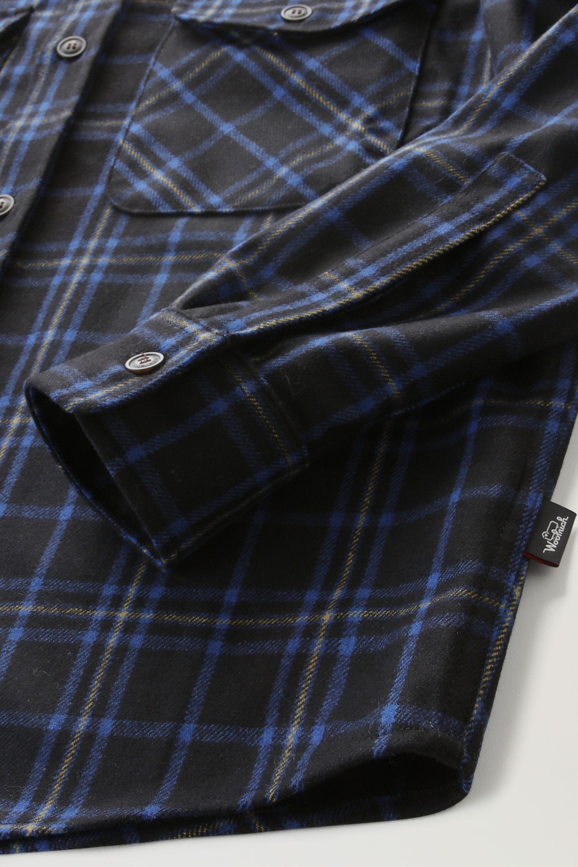 Wool Blend Oxbow Flannel Overshirt - Made in USA Blue photo 7 | Woolrich