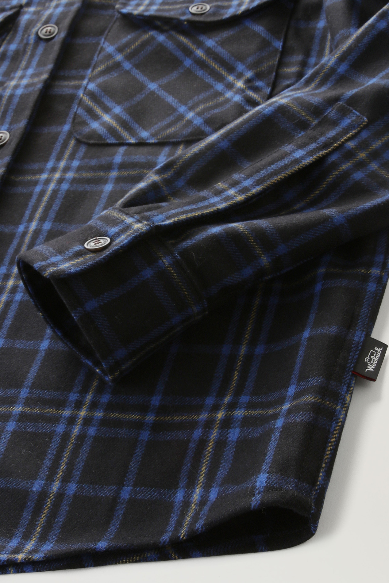 Wool Blend Oxbow Flannel Overshirt - Made in USA Blue photo 7 | Woolrich