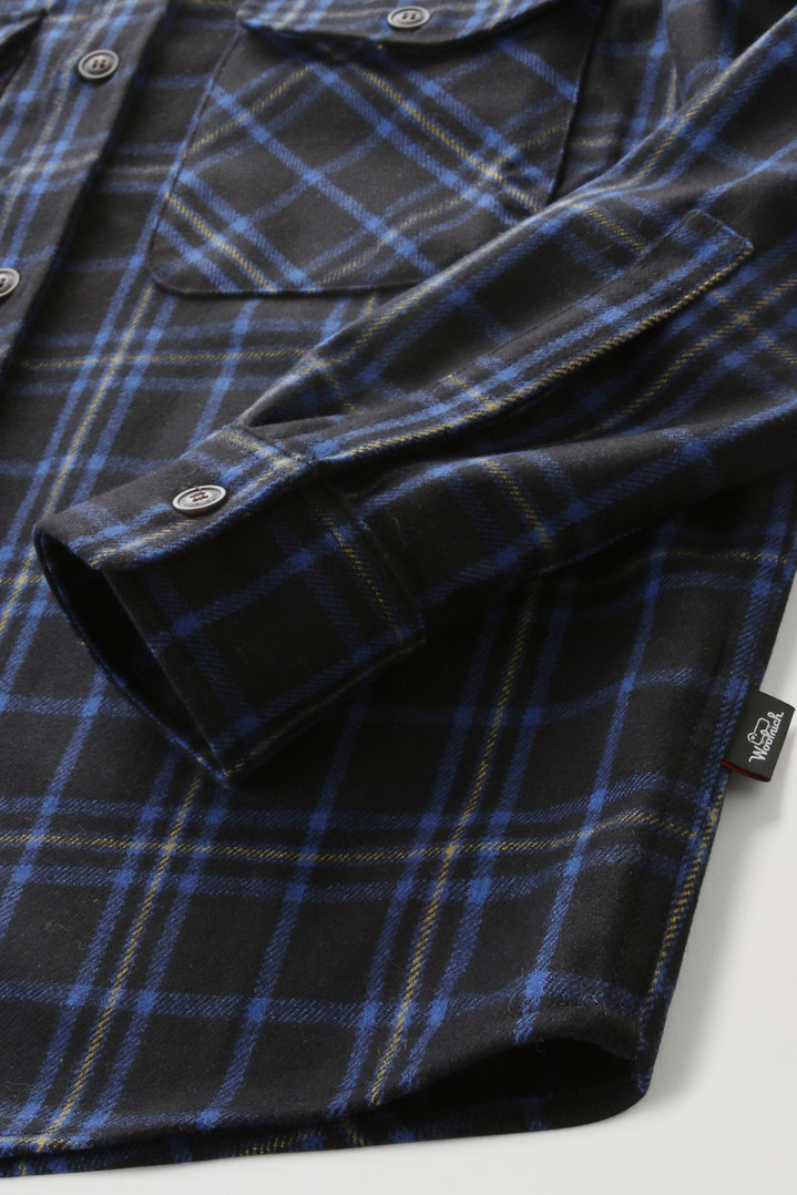 Wool Blend Oxbow Flannel Overshirt - Made in USA Blue photo 7 | Woolrich