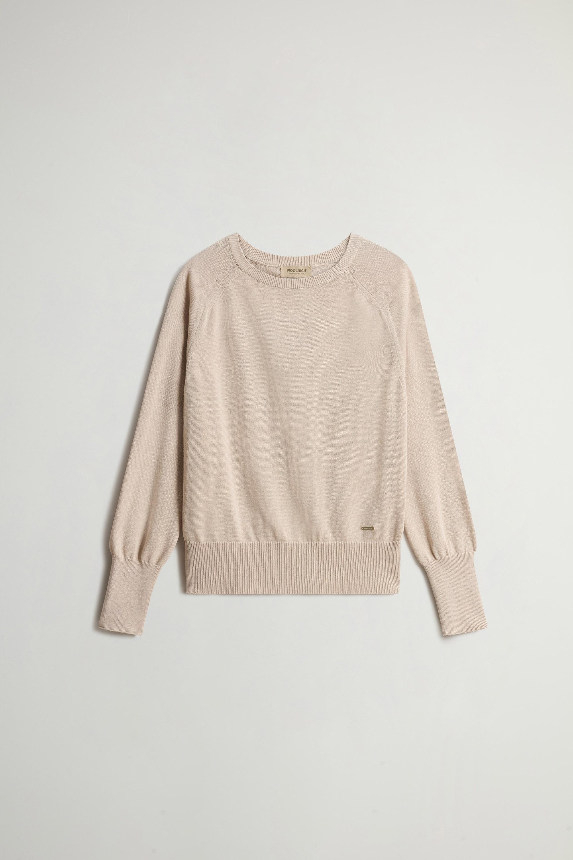 COTTON MODAL CREWNECK Beige photo 5 | Woolrich